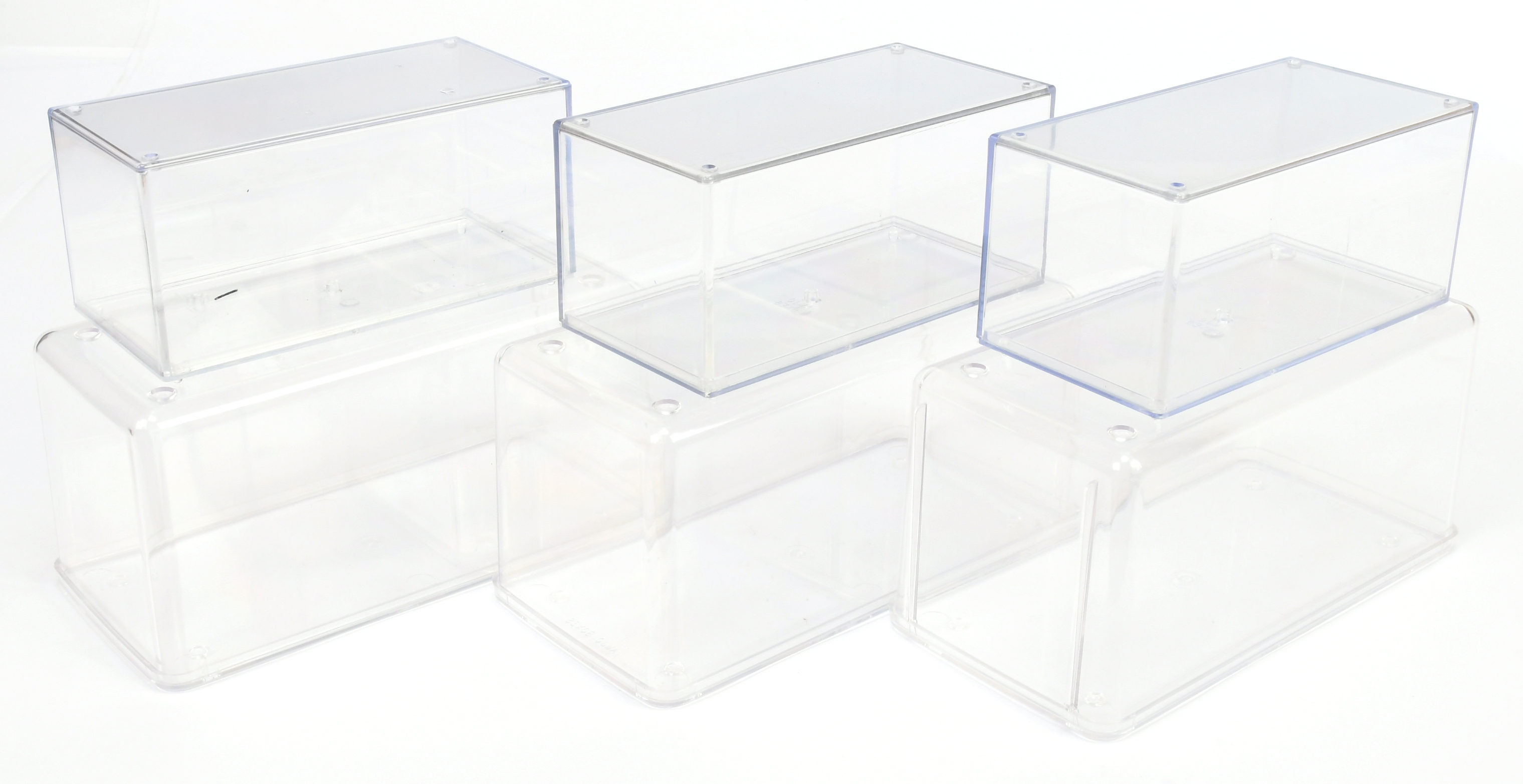 Group of Empty Perspex packaging case
