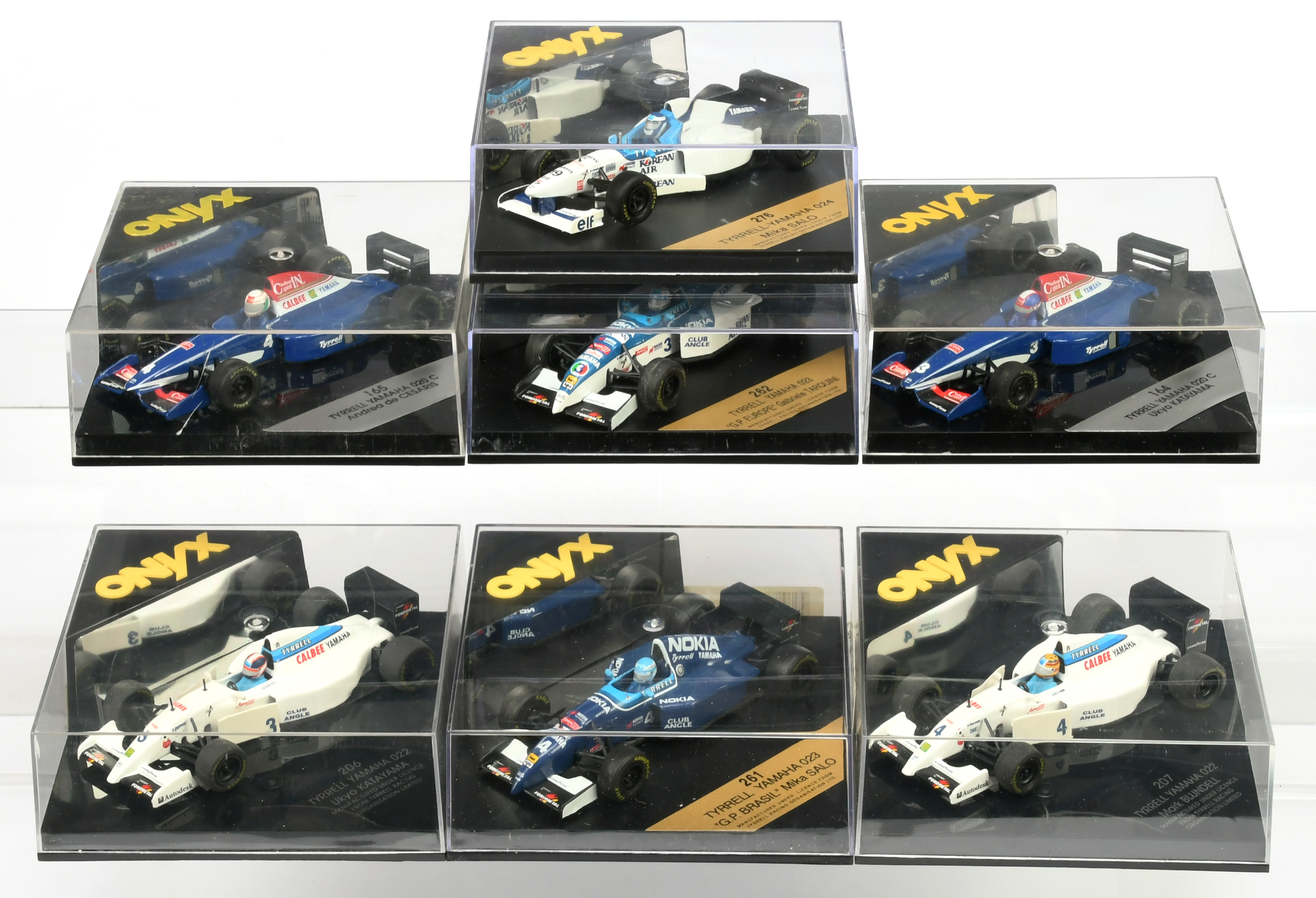 Onyx  group of racing cars to include 207 Tyrrell Yamaha 022 Mark Blundell