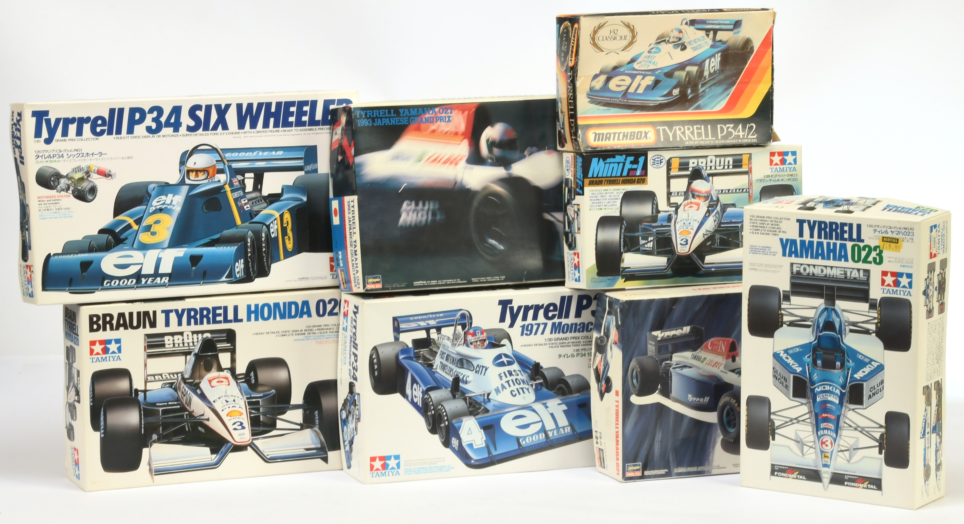 Tamiya Tyrrell group of racing cars.