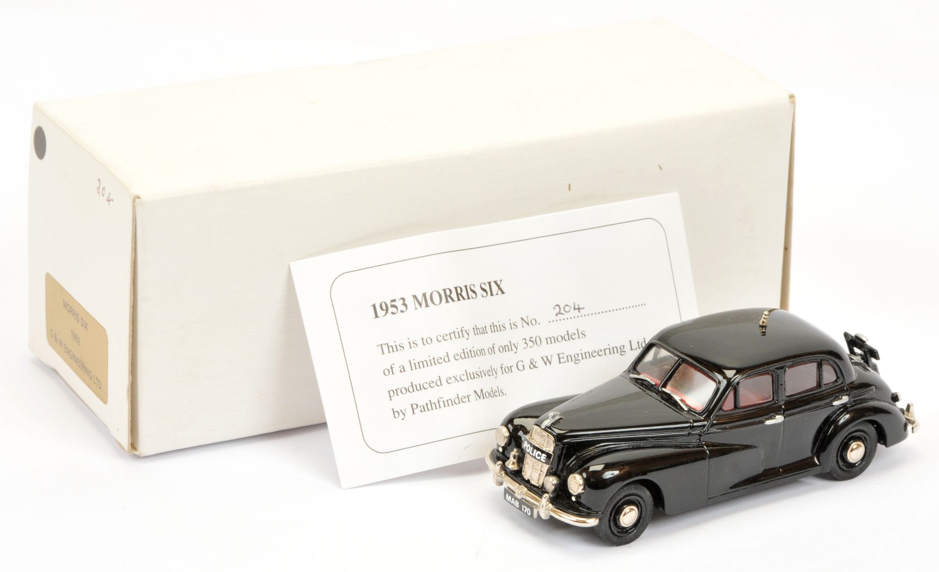 Pathfinder Models (G & W Engineering Ltd) Morris Six 1953 "Police" car 