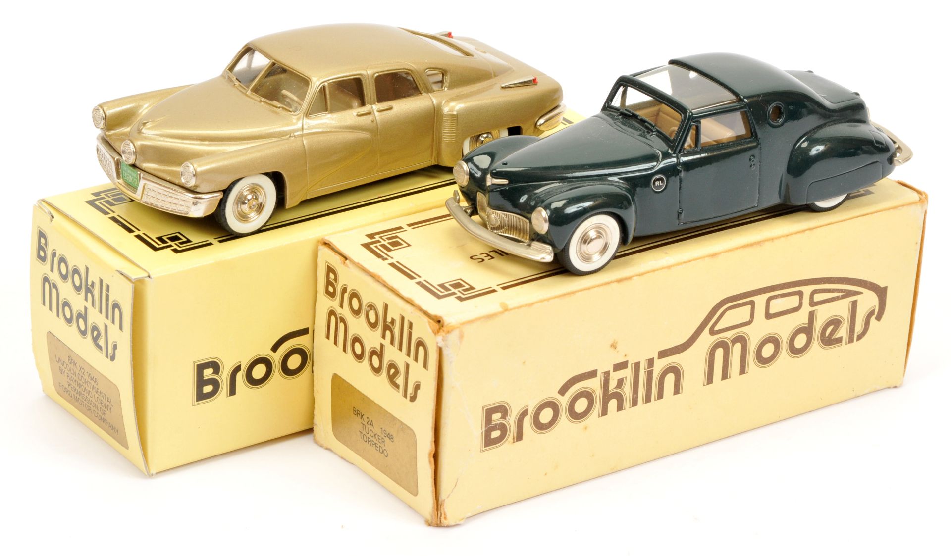 Brooklin Models BRK2A Tucker Torpedo and BRKX2 1946 Lincoln Continental