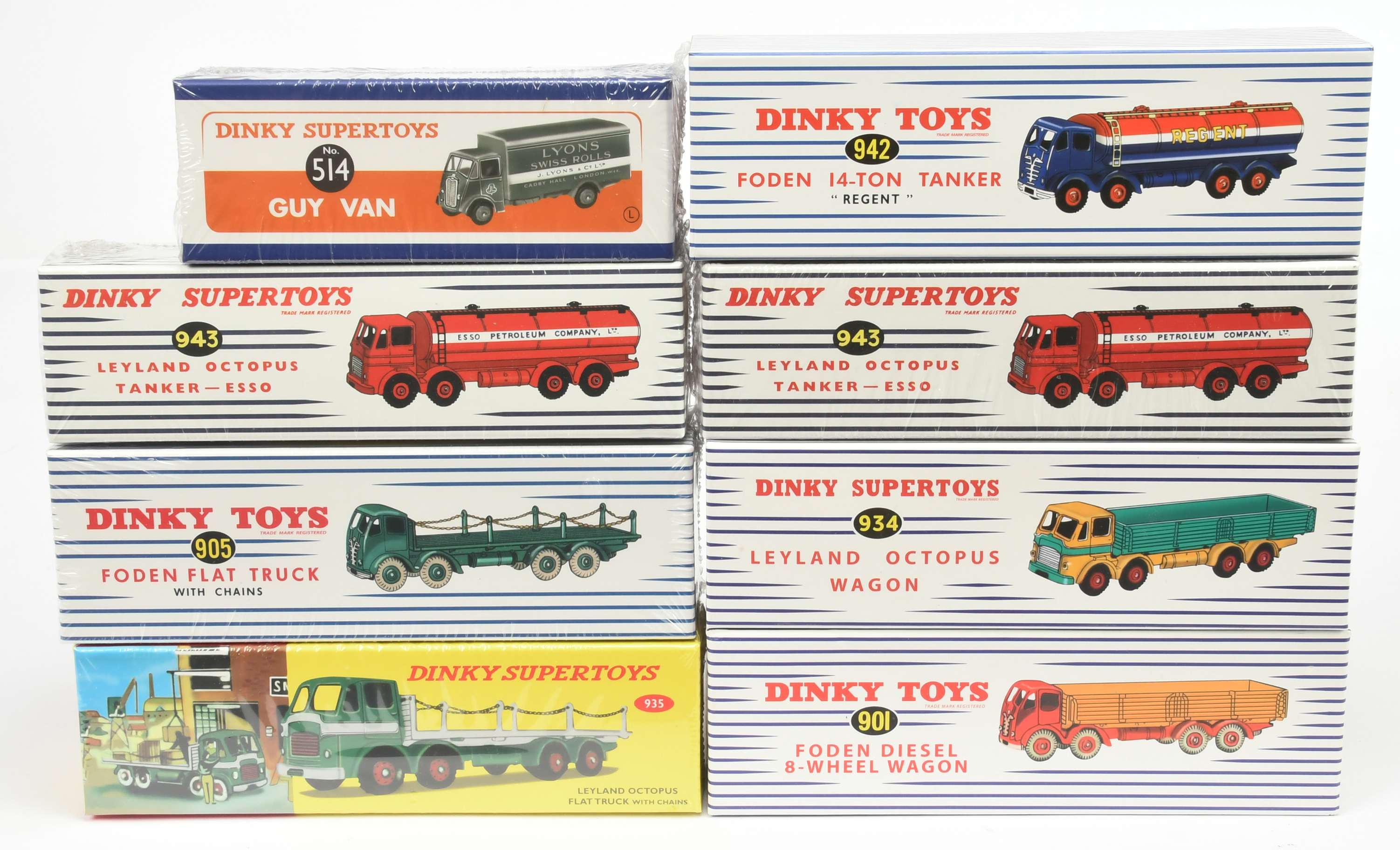 Dinky (Atlas Editions) - a boxed group of models to include 514 Guy Van