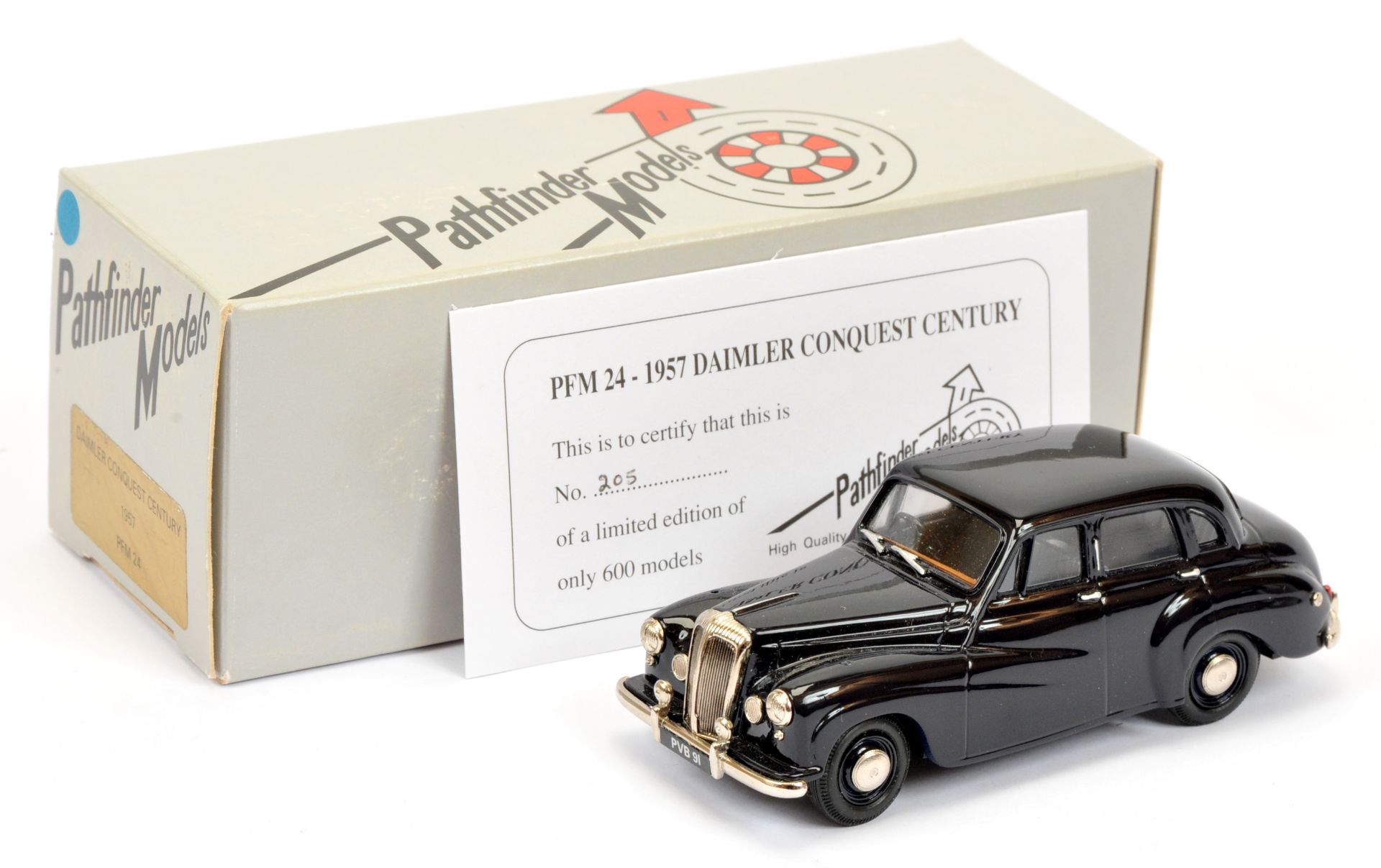 Pathfinder Models PFM24 Daimler Conquest Century 1957 - black, similar interior, silver and chrom...