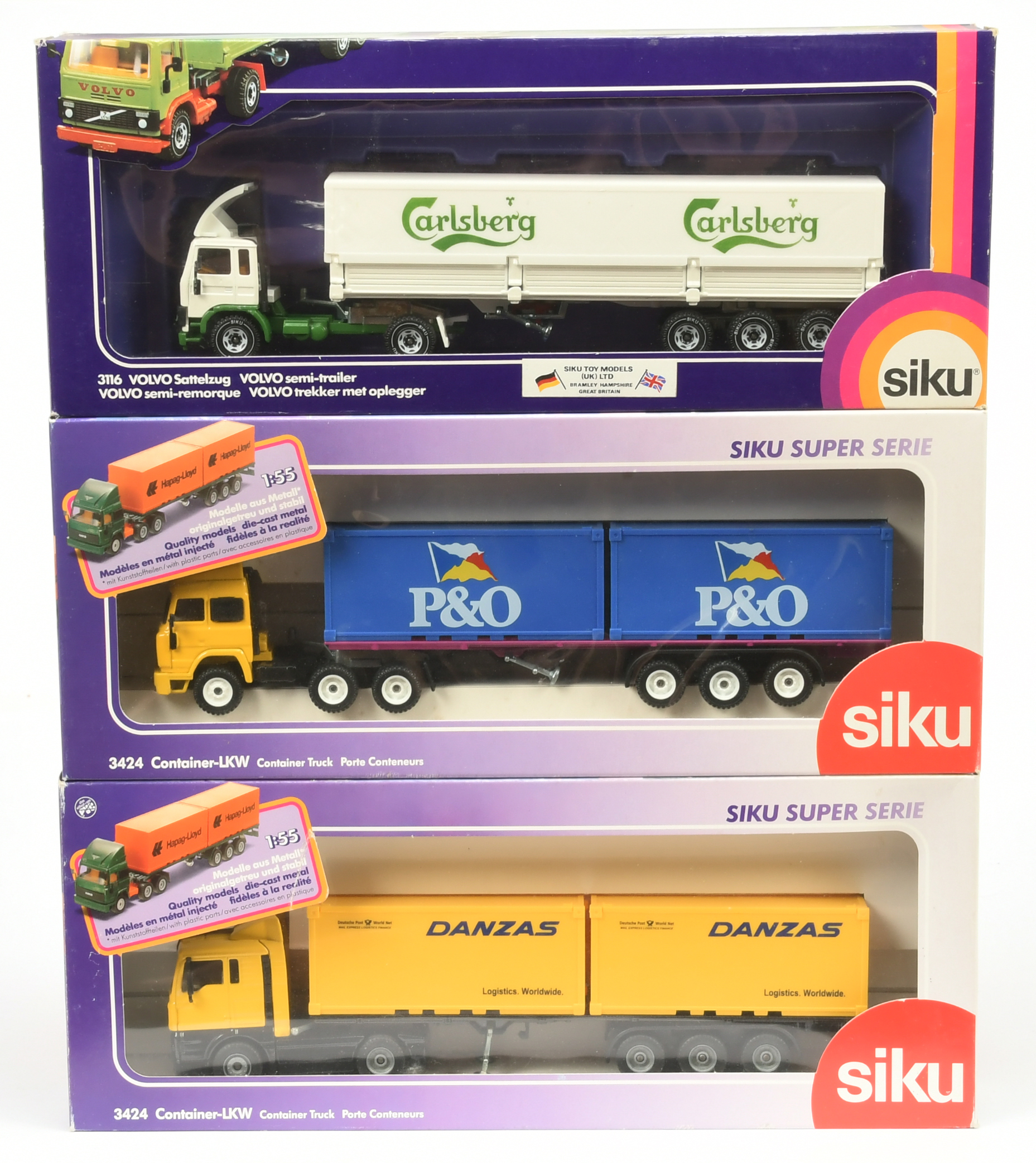 Siku group of commercial truck and trailers