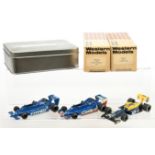 Group of white metal Racing cars including tameo kits Tyrrell 018 by Luca Tameo 1/43 scale,