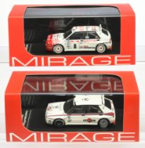 Pair of Mirage model cars.