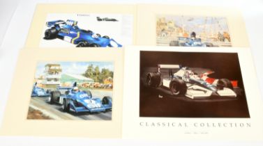 Various group of Tyrrell F1 car paints/mounted & unmounted 
