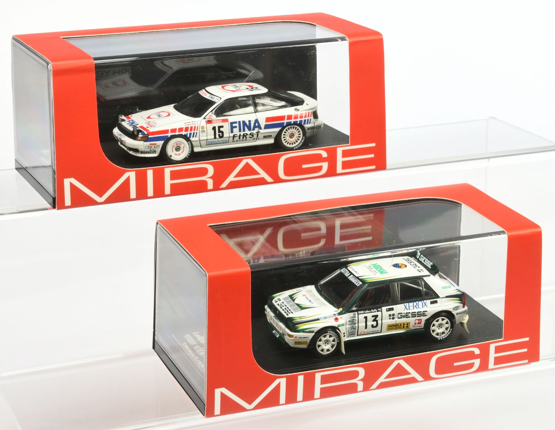 Pair of Mirage model cars -