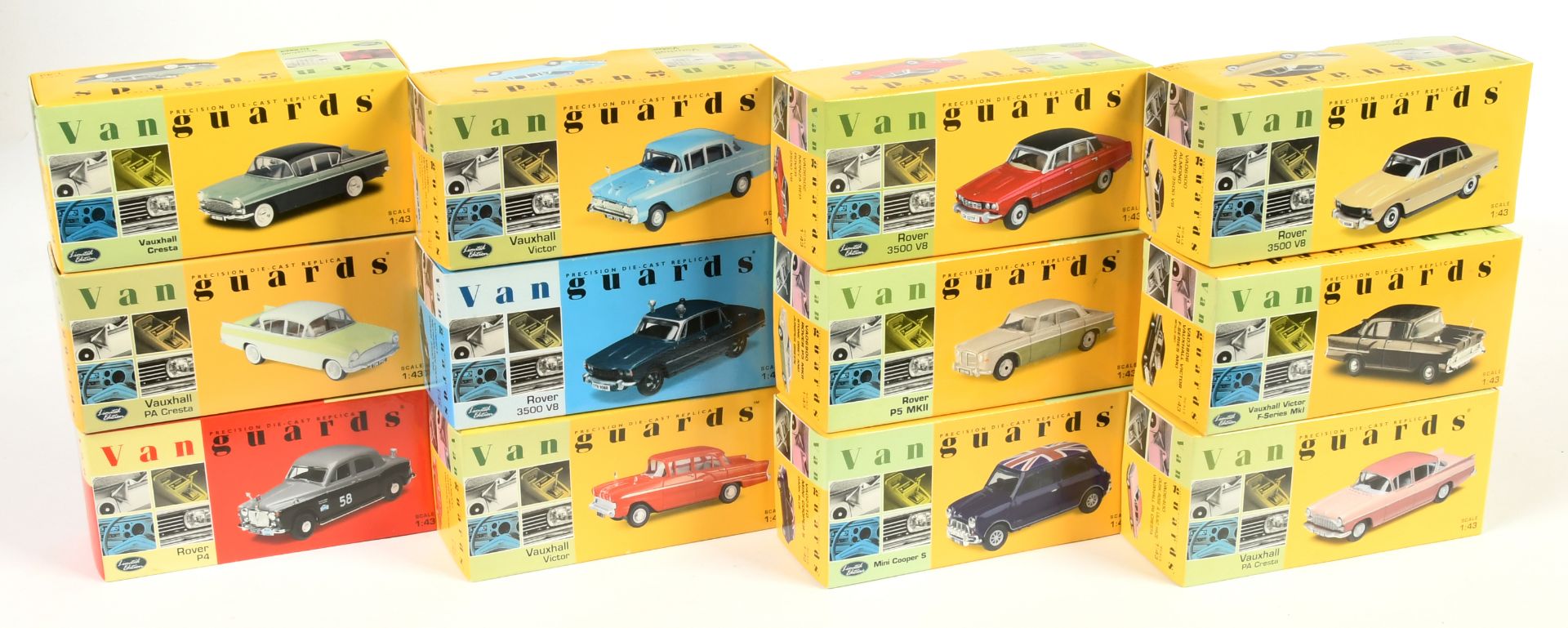 Group of Vanguards Die Cast models to include Vauxhall PA Cresta;