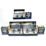 Group of Scalextric racing cars.