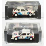 Pair of Peugeot 205 T16  Evolution Monte Carlo Rally 1986 Spark Models