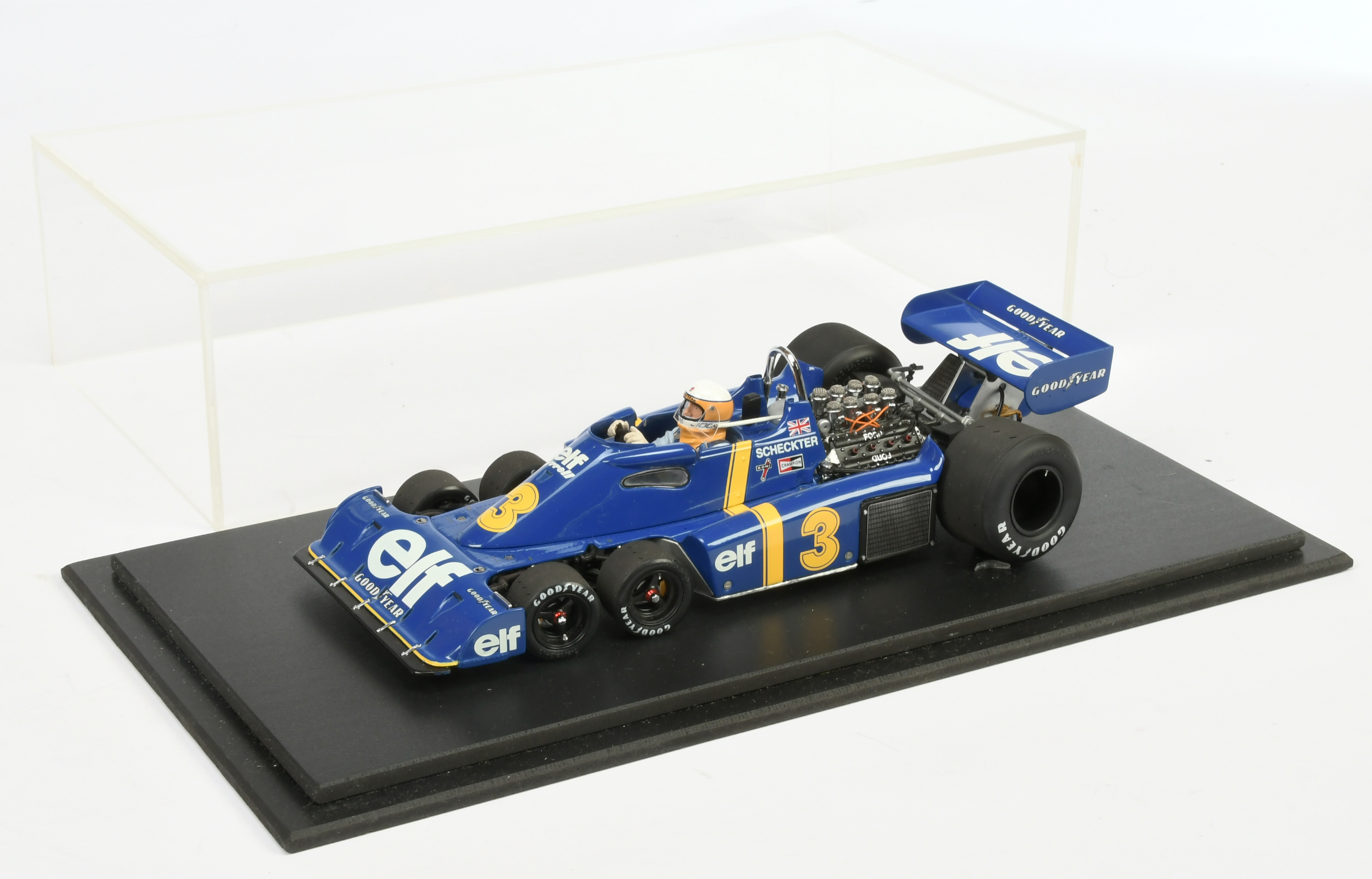 Exoto Tyrrell Ford 1/18 scale model racing car, Scheckter, racing number 3
