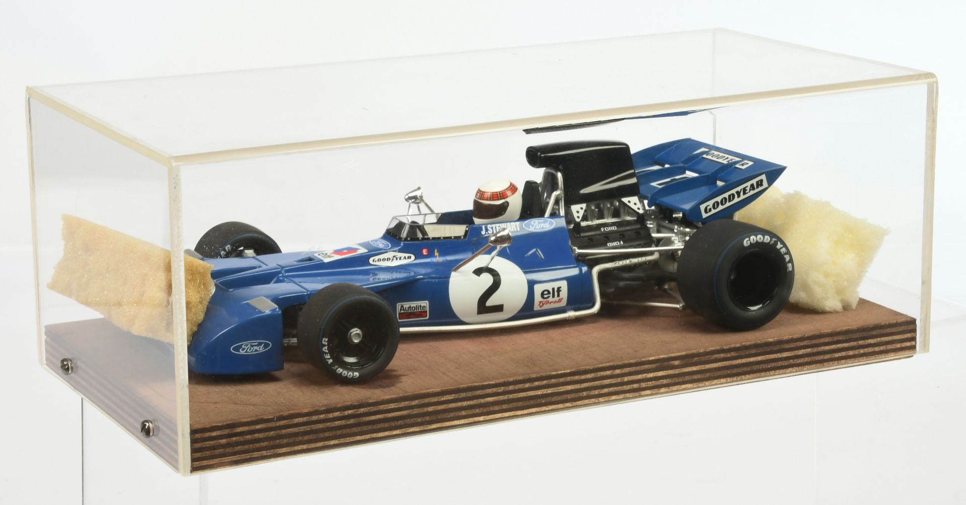 Minichamps racing car with racing number 2 and J. Stewart as a driver, 
