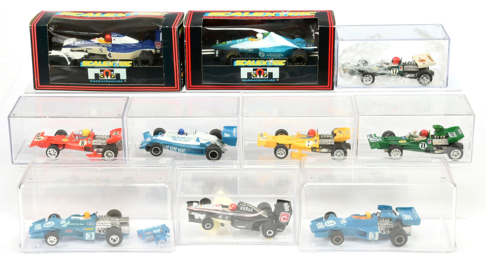 Group of Slot cars, Scalextric to include C430 Team Omega Securicor