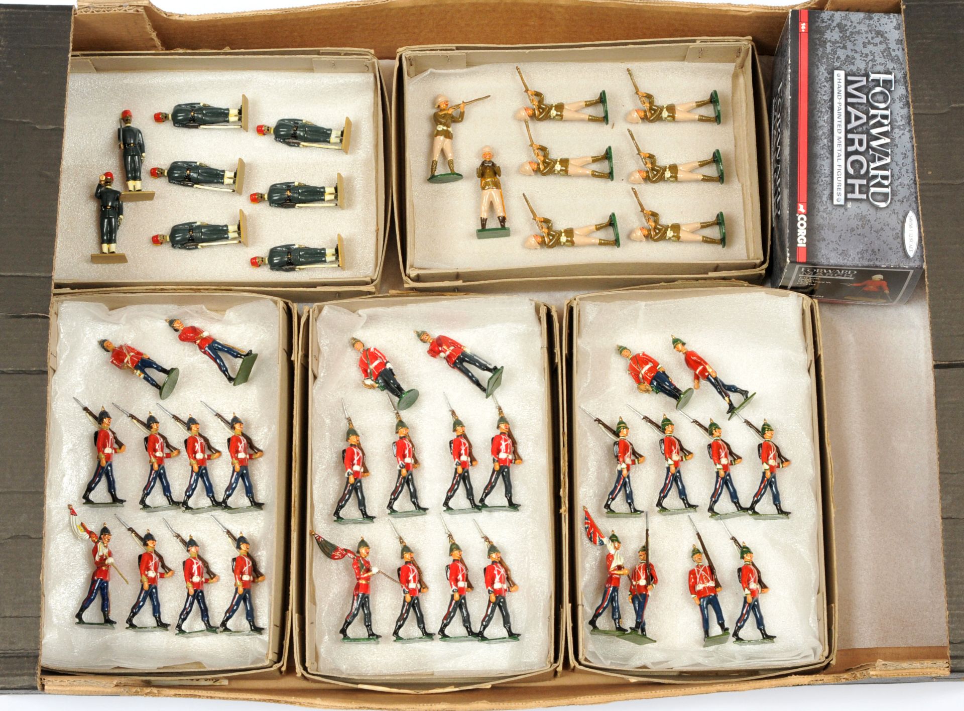 Group of Unboxed 'Glebe Miniatures' Soldiers & Corgi Forward March Figure