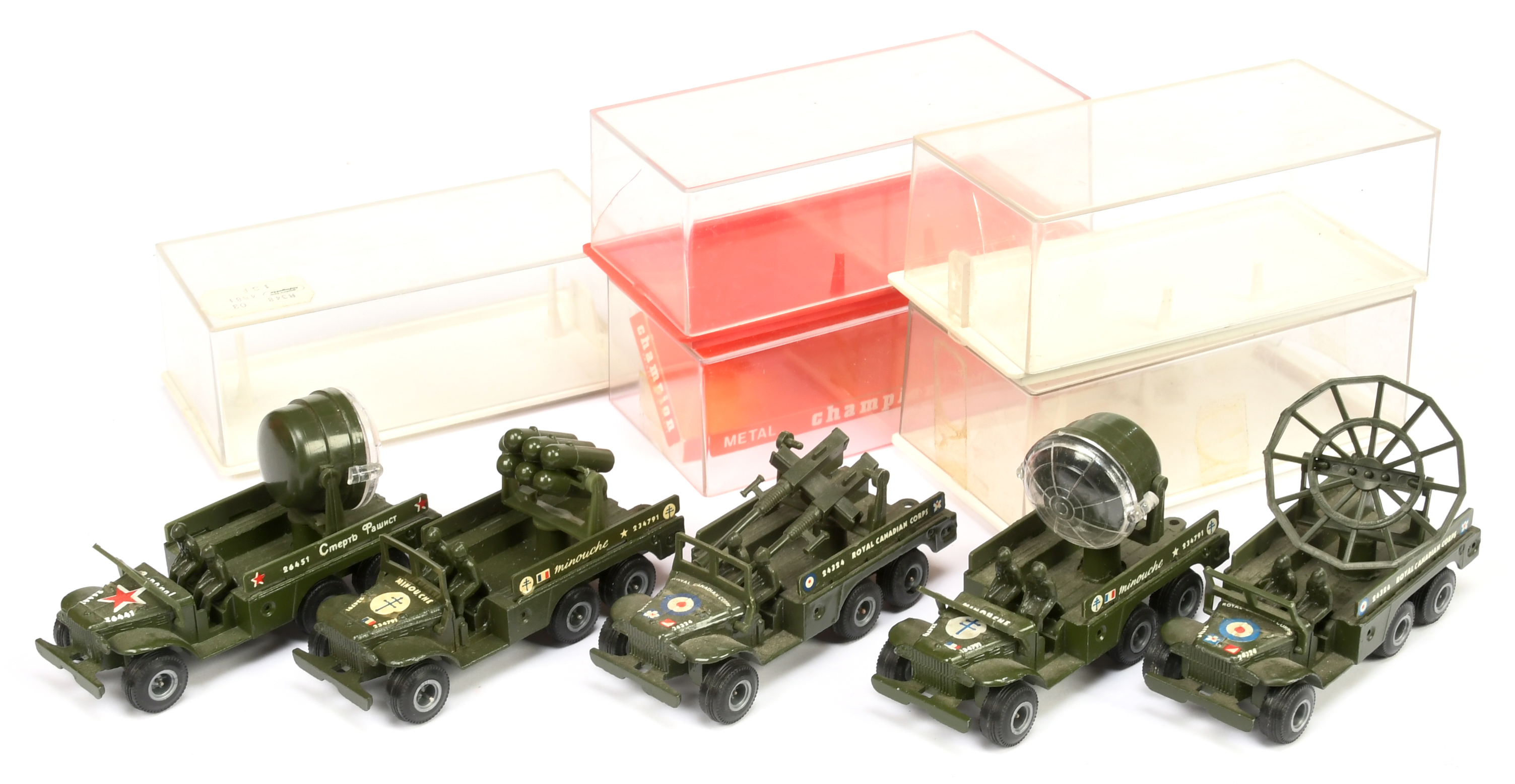 Champion Military group of 5 lorry's to include (1) Radar scanner (2) with searchlight