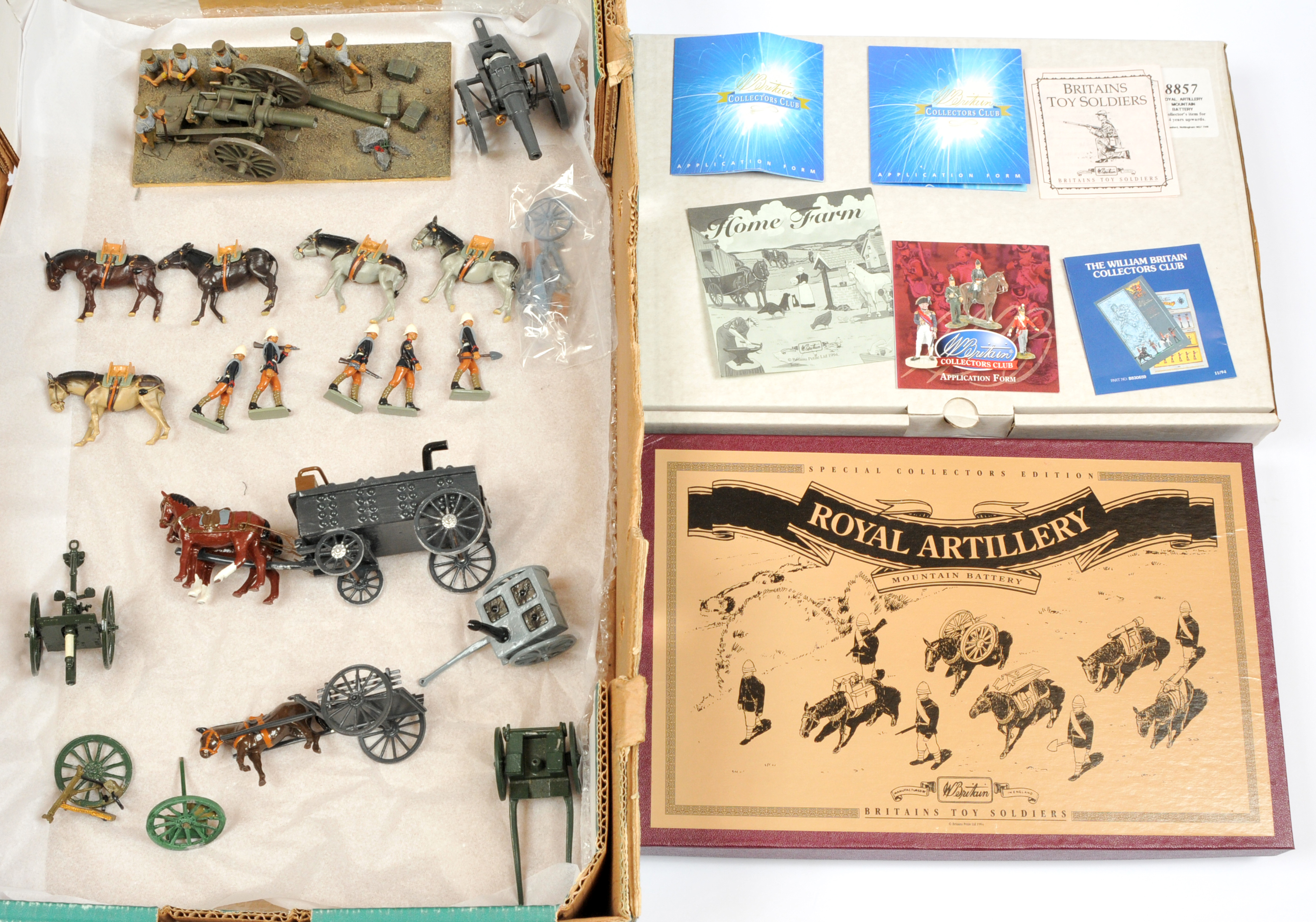 Britains (& Similar) - A Group of Figures, Artillery Guns, Limbers & Horses