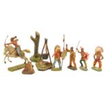 Elastolin & Leyla - A Group of 'Wild West' / 'Red Indian' Figures & Accessories