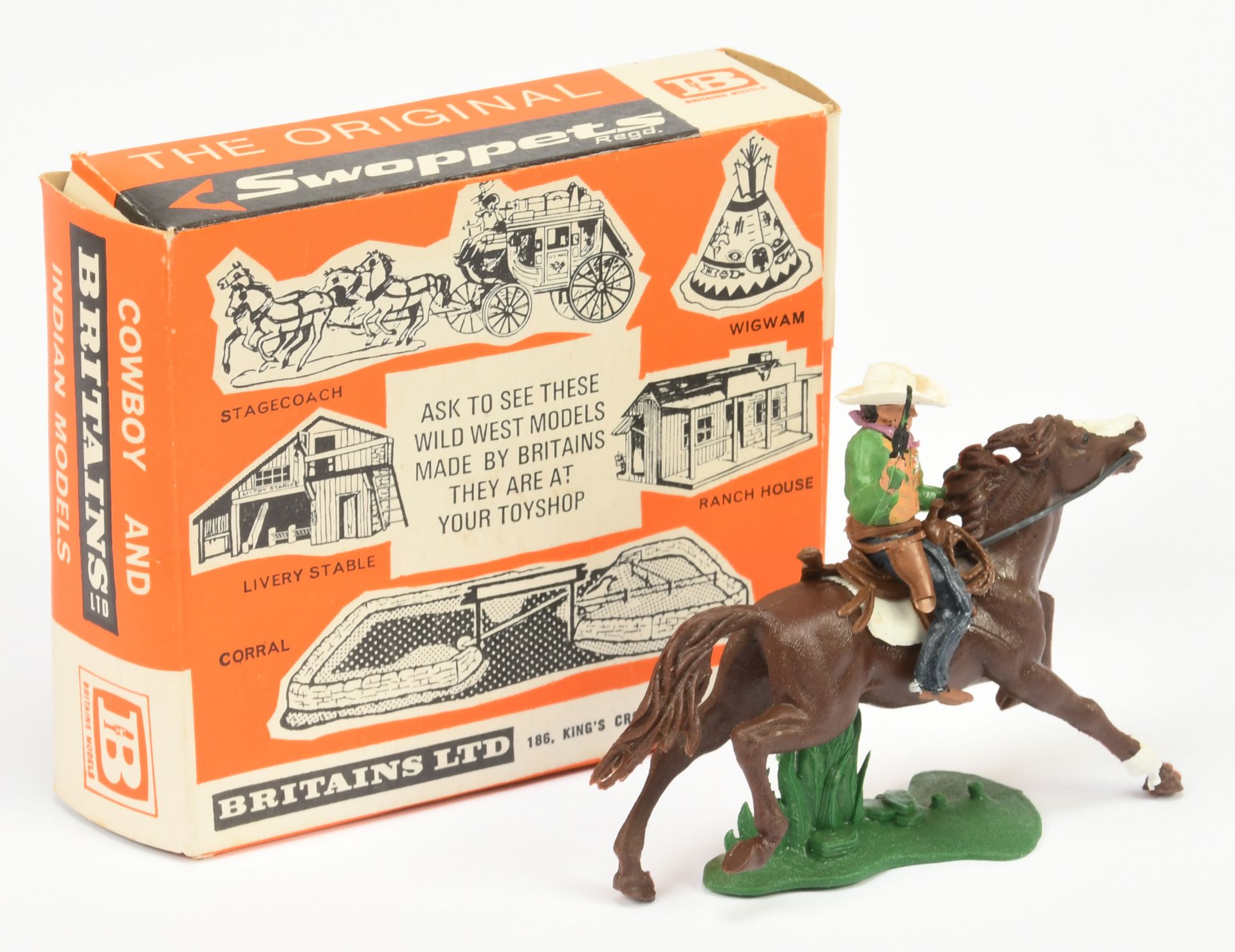 Britains Swoppets - Model No. 630 'Cowboy Sheriff - Mounted', Boxed - Bild 2 aus 2