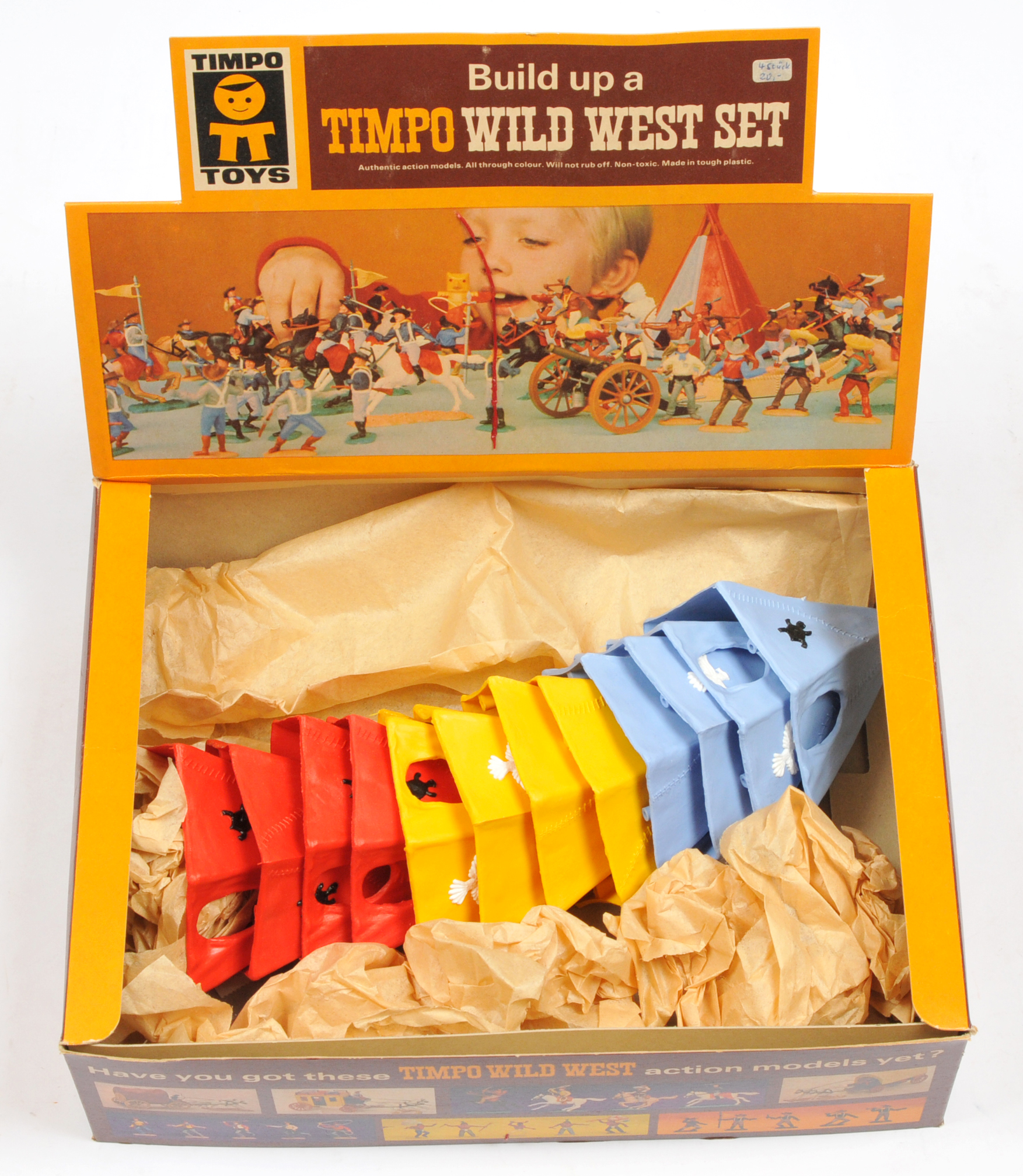 Timpo Wild West - Shop Counter Trade Box - Ref. 1005 - 12 x 'Indian Tepees'