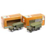FJ Military a pair  - (1) GMC covered lorry -Drab green including hubs with military green plasti...