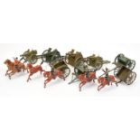 Britains - Group of Unboxed Horse-Drawn Field Guns & Limbers