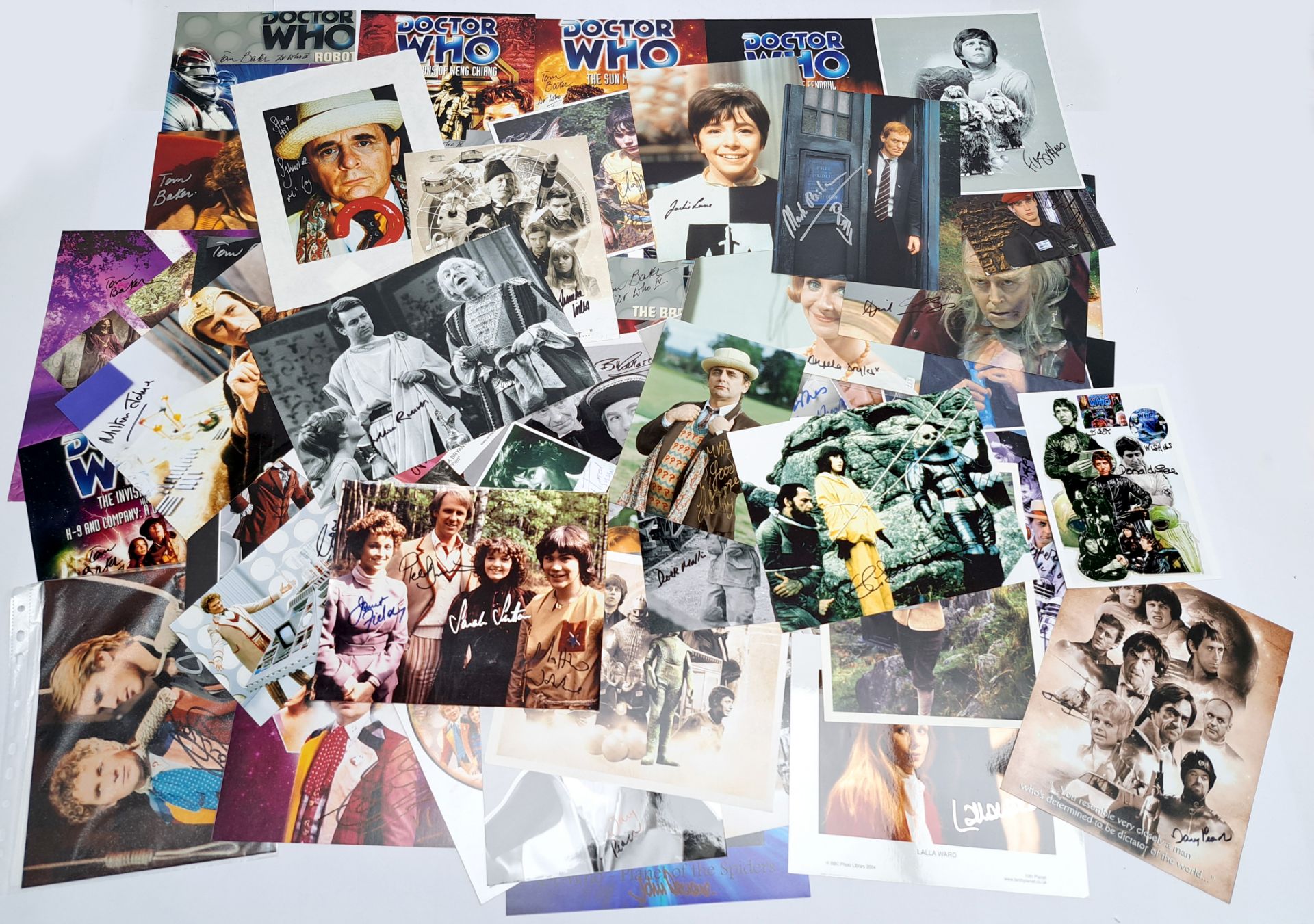Large quantity of Doctor Who related signed photos & pictures