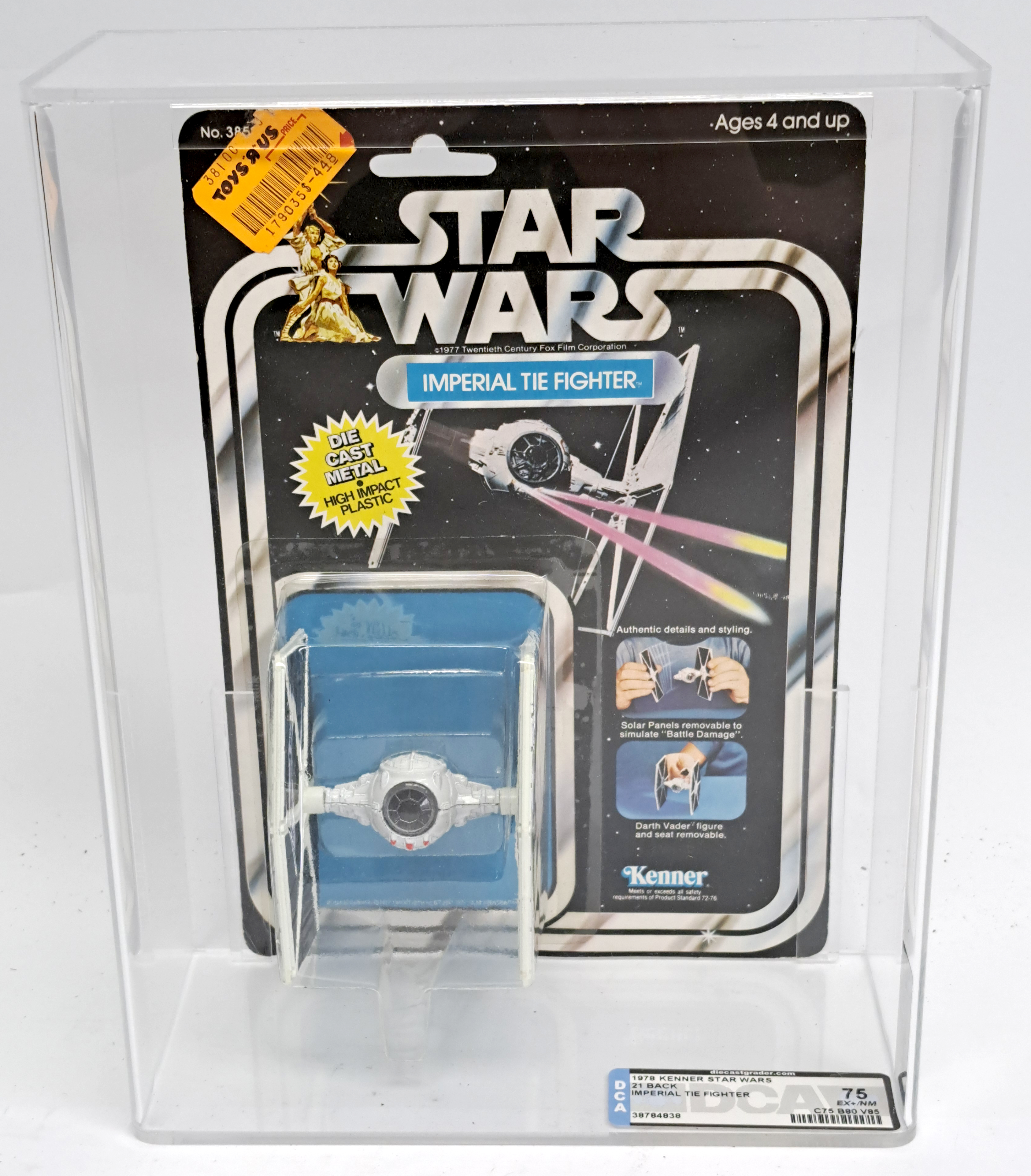 Kenner Star Wars Imperial Tie Fighter Graded 75 (C75/B80/V85). Excellent to near mint