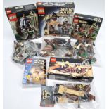 Lego Star Wars opened Sets 7128 7127 7139 7104 with sealed 4485. Good to excellent. 