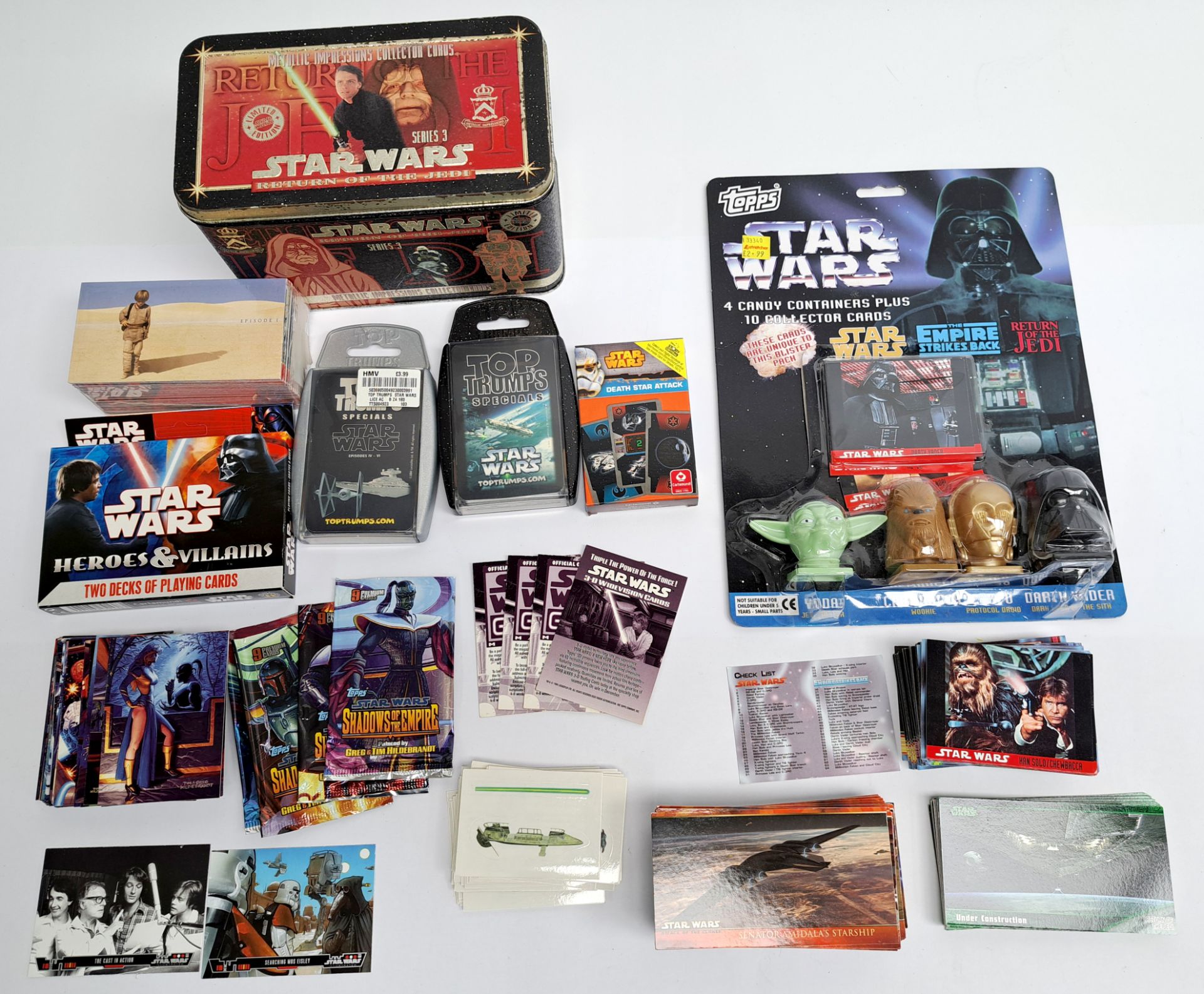 Topps, Metallic Impressions, Panini Star Wars mixed lot of trading cards and similar. 