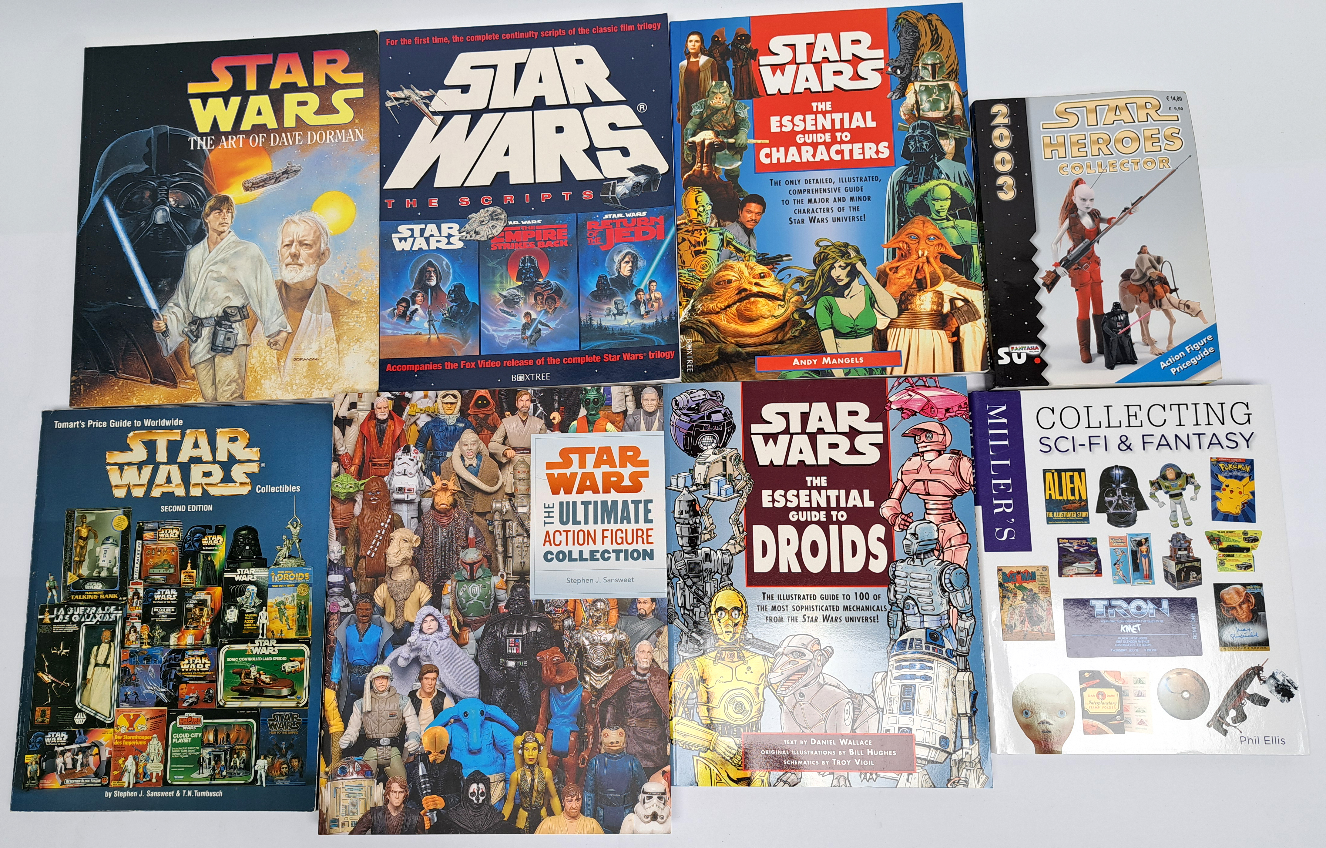 Titan books, Sansweet, Dorman, Star Wars art & collectible reference books mixed lot excellent to...