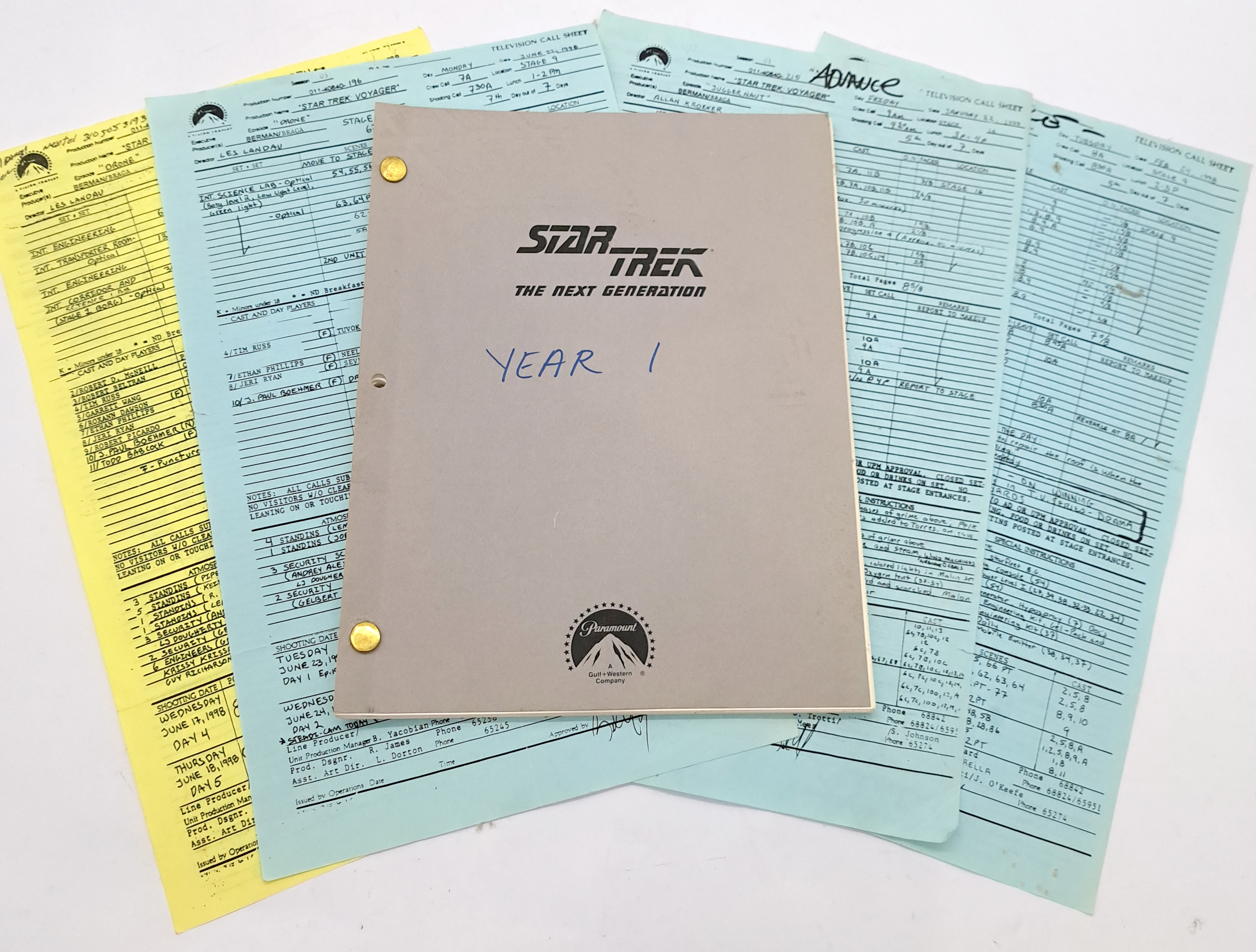 Star Trek Production Information and Call Sheets