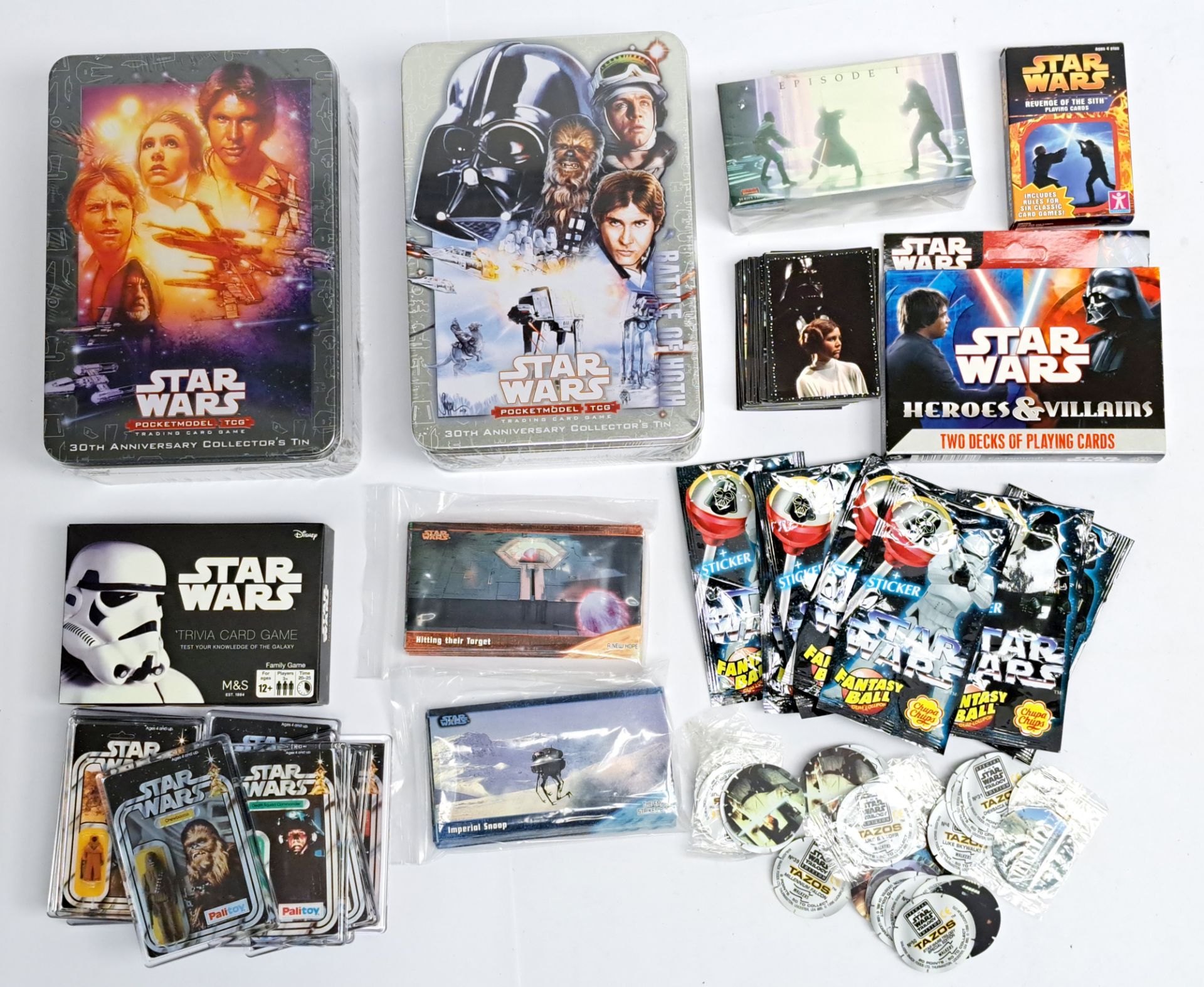 Topps, Panini, Wizkids and similar Star Wars mixed trading card and sticker assortment