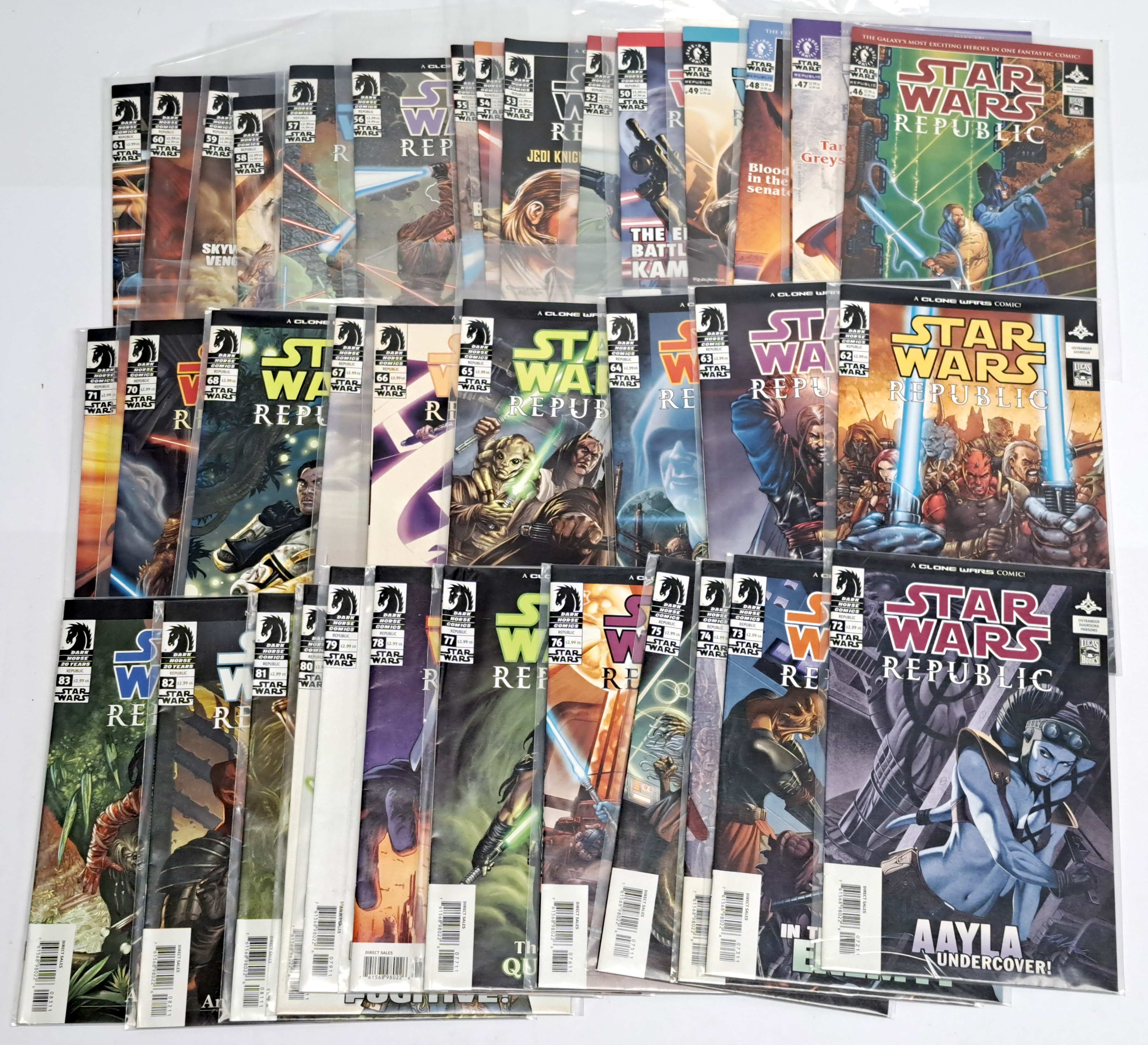 Dark Horse Comics Star Wars Republic, 46 through 83 excellent to near mint