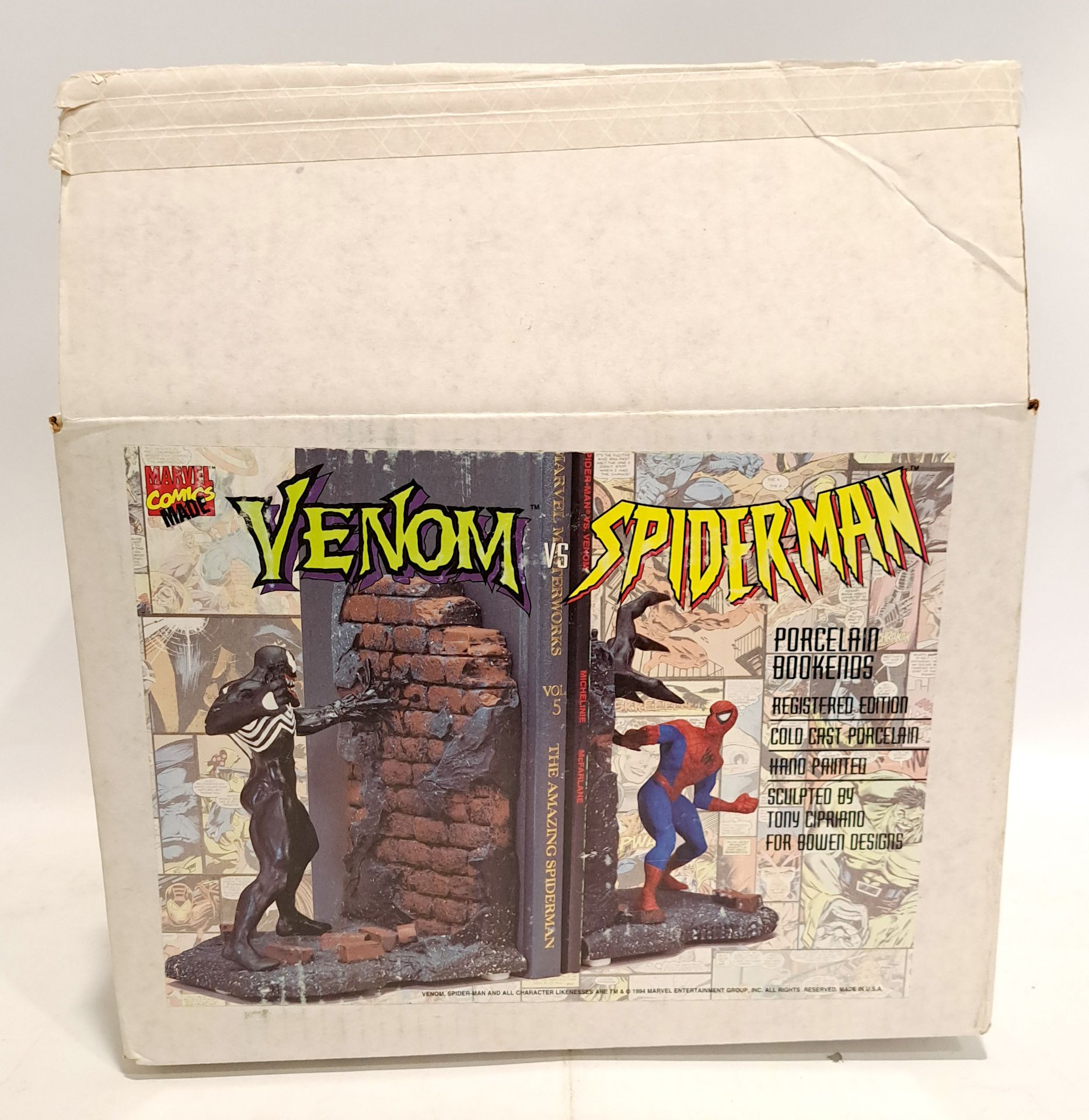 Marvel Comic Made Venom vs Spider-Man Porcelain Bookends
