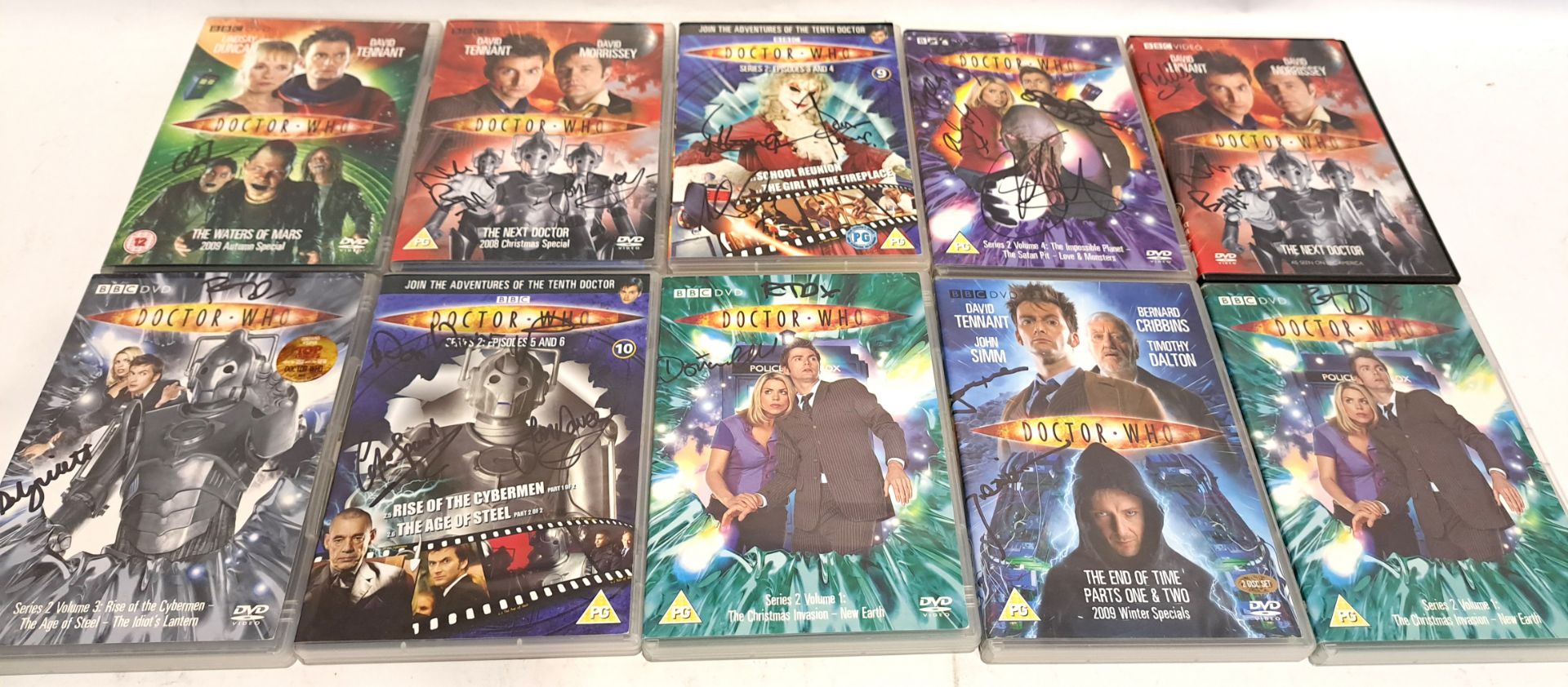 Autographed 10th Doctor Era Doctor Who DVDs
