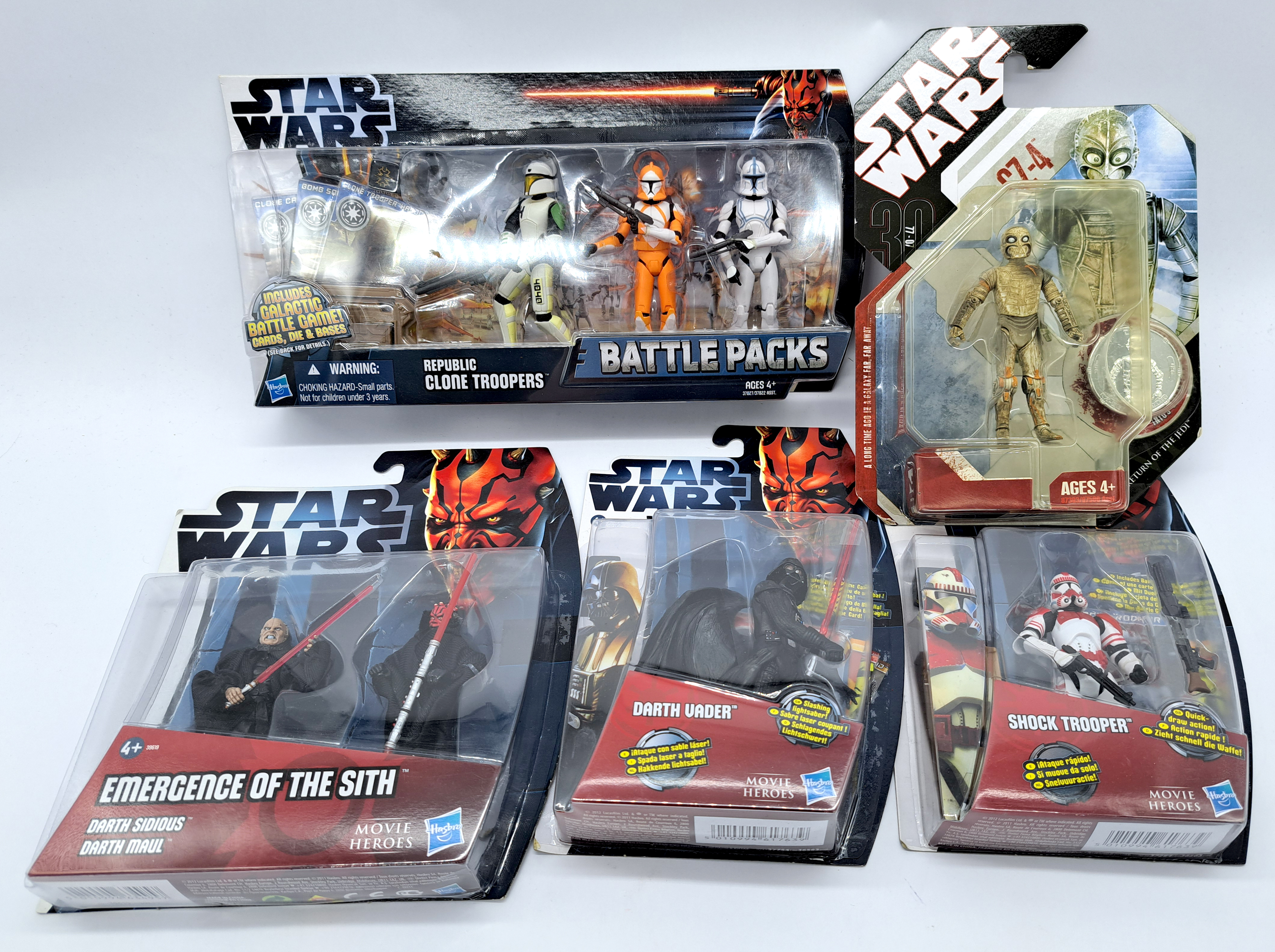 Hasbro Star Wars Movie Heroes Battle Pack and carded figures. Near mint to mint