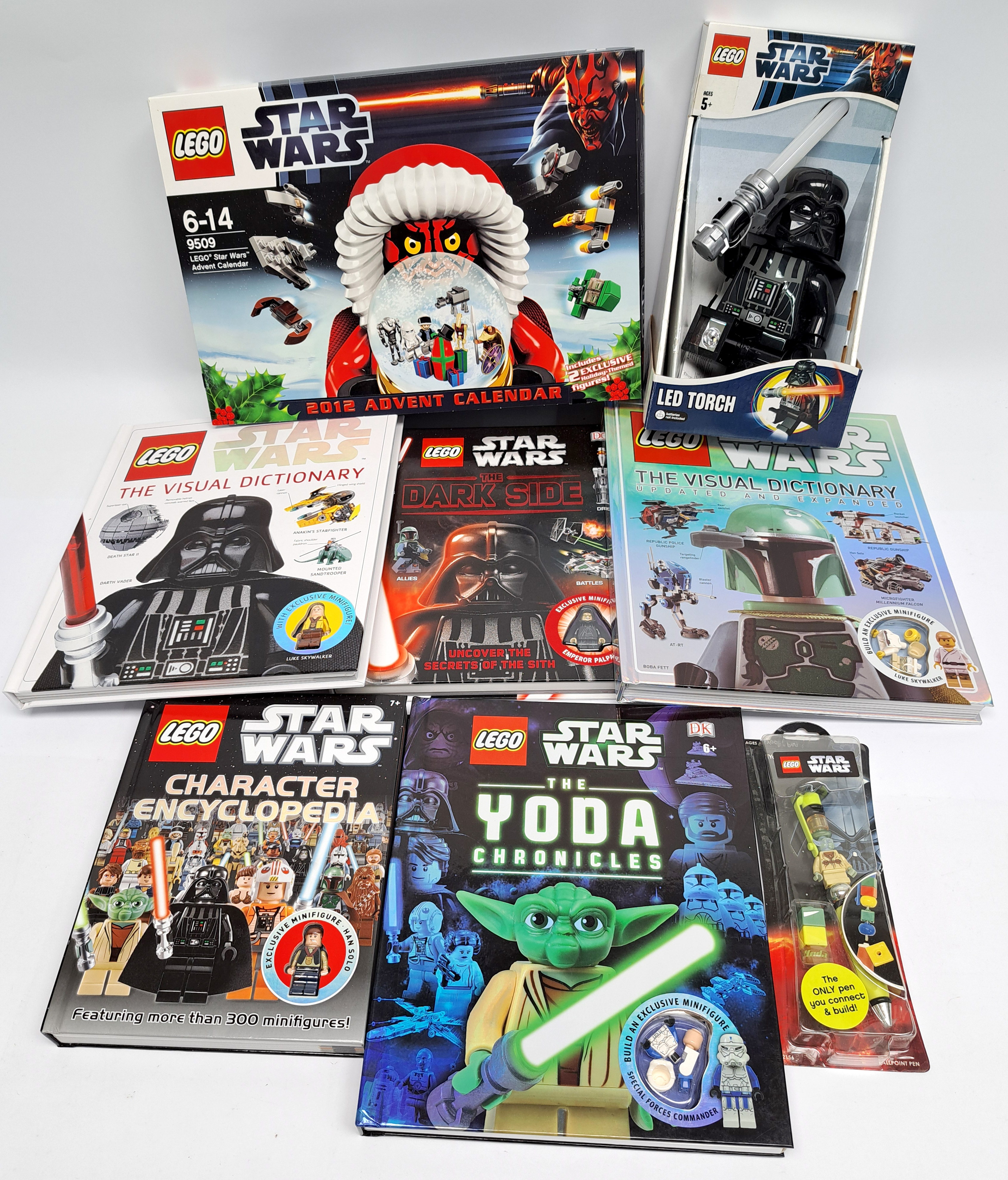 Lego Star Wars Encyclopedia Books with minifigures and similar mixed lot. Good to excellent. 