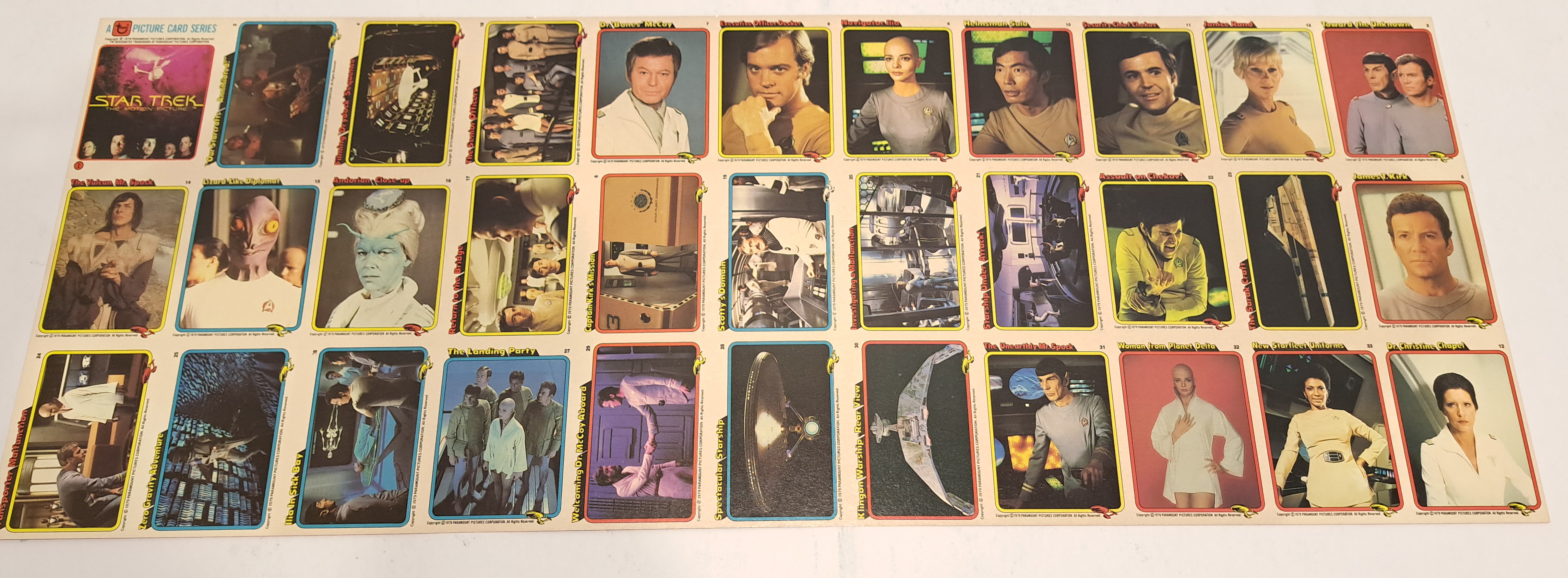 Rainbo Star Trek The Motion Picture Bubblegum Cards Proofs