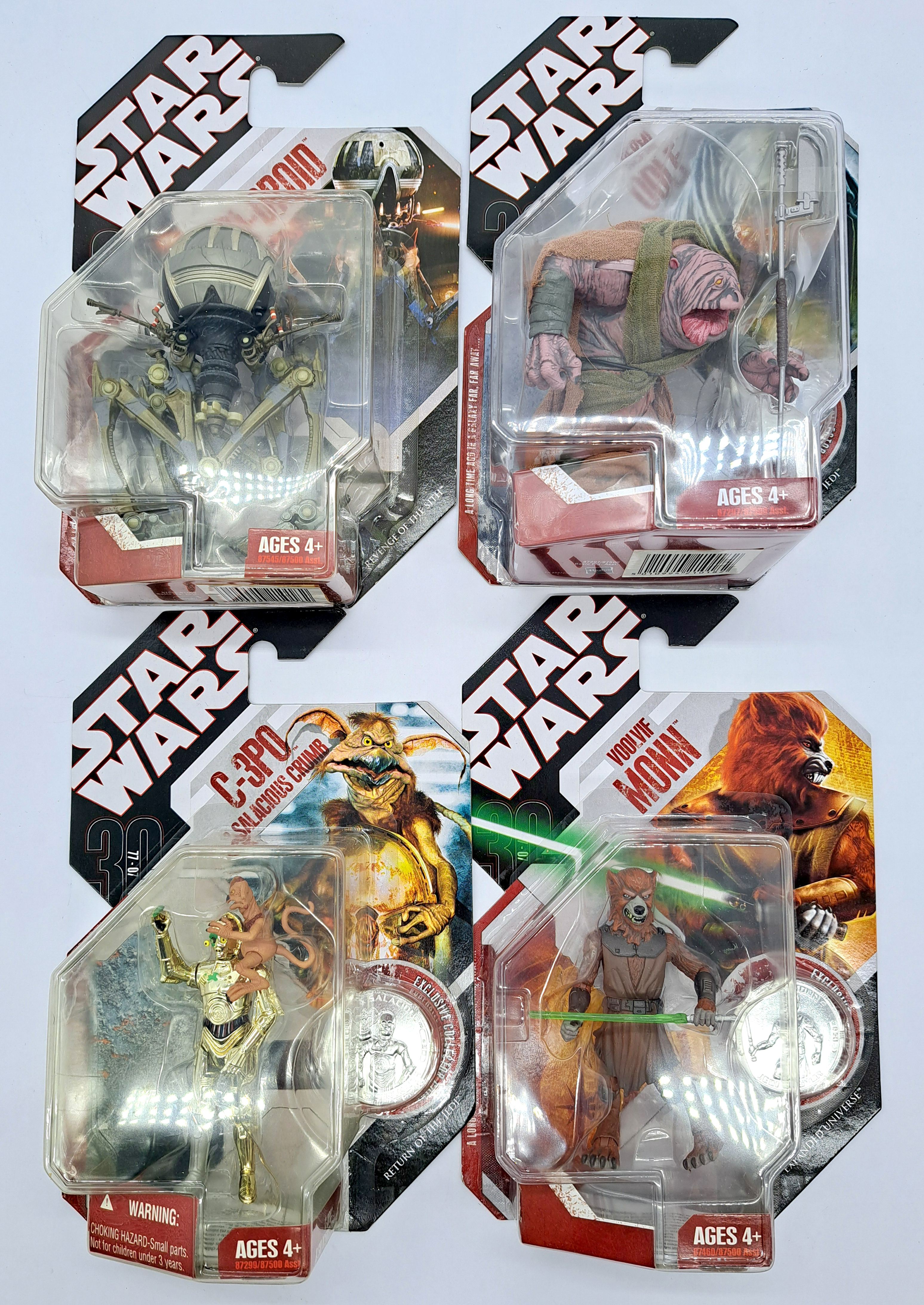 Hasbro Star Wars 30th Anniversary Sealed Hermi Odle, C-3po with Salacious Crumb, Voolvif Monn, Tr...