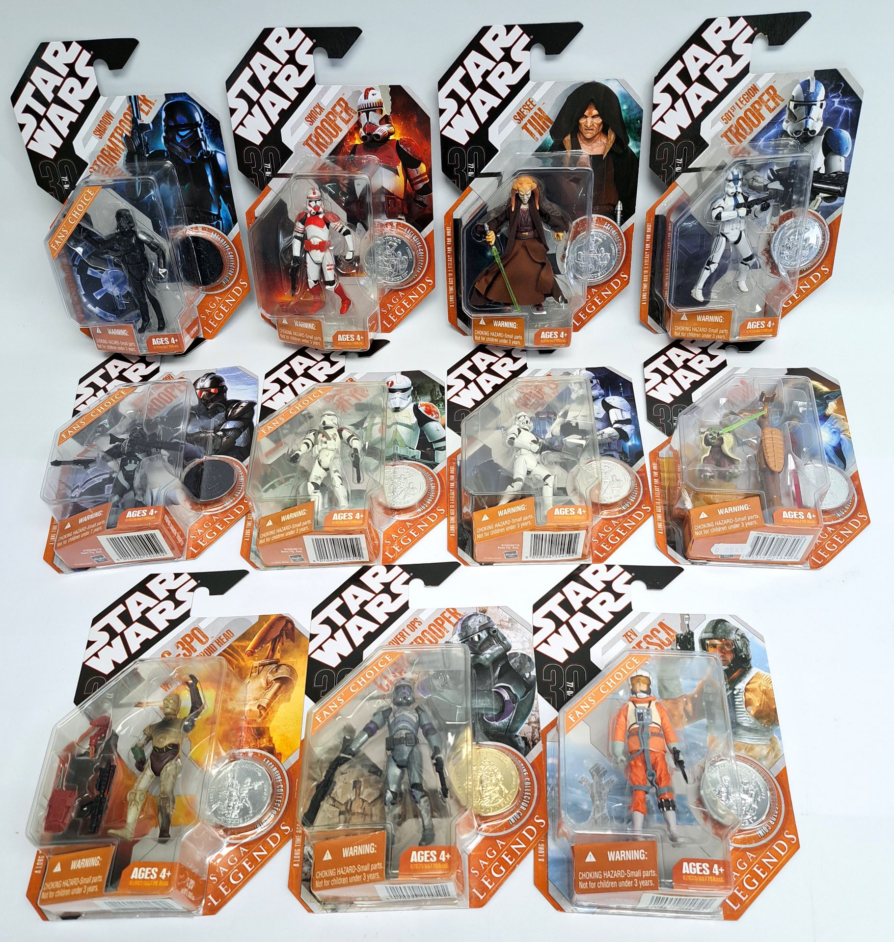 Hasbro Star Wars 30th Anniversary Saga Legends collection of carded figures. Excellent to near mint 