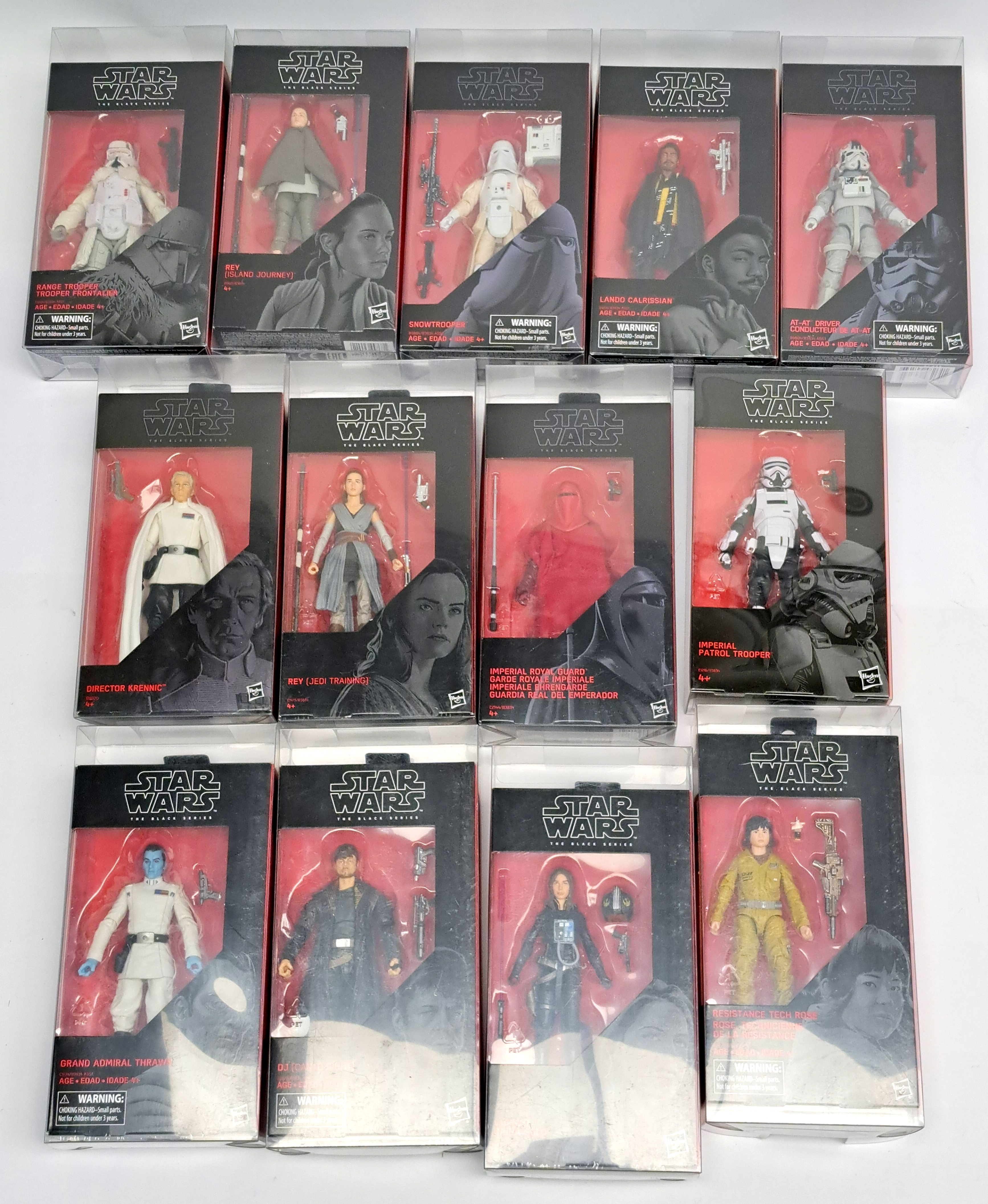 Hasbro Star Wars Black Series 6 inch Admiral Thrawn, Jaina Solo in Mixed lot. Near mint to mint