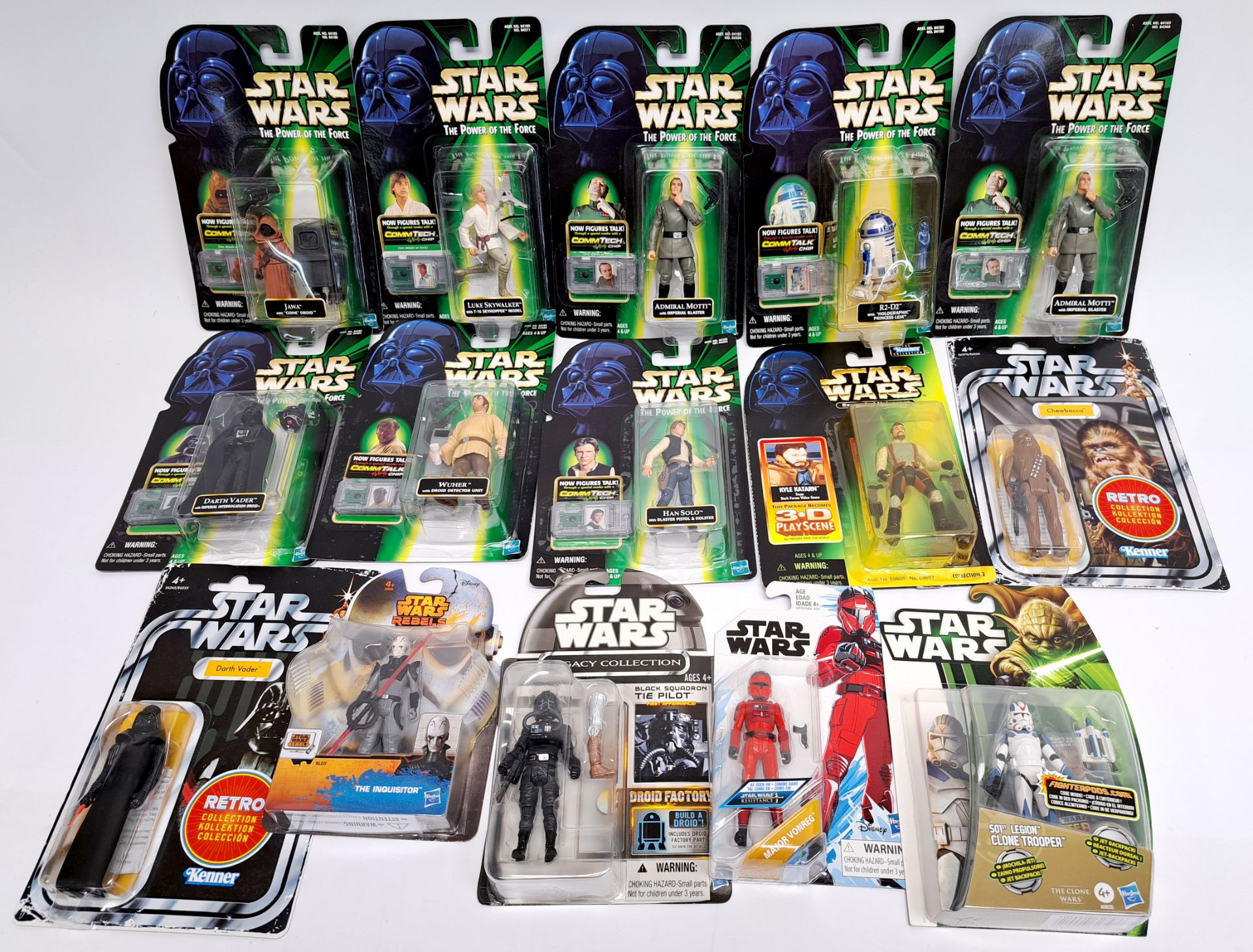 Kenner, Hasbro, Star Wars Power of the Fore Commtech Carded figures and mixed lot. Excellent to n...