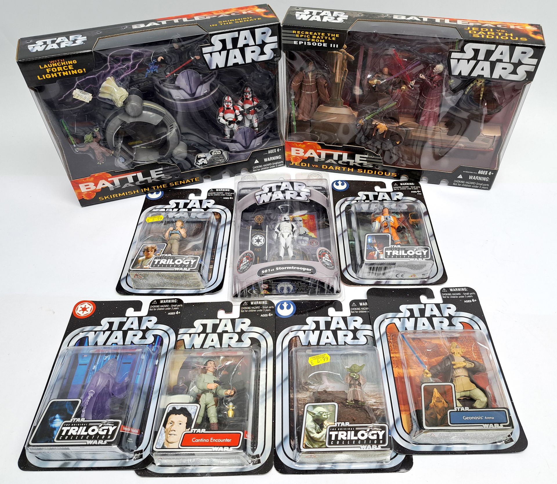 Hasbro Star Wars Battle Packs x2, 501st Legion Stormtrooper with Mixed Original Trilogy lot. Near...