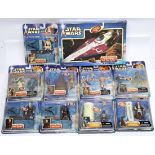 Star Wars Attack of the clones Deluxe figures with Obi Wan Starfighter sealed mint