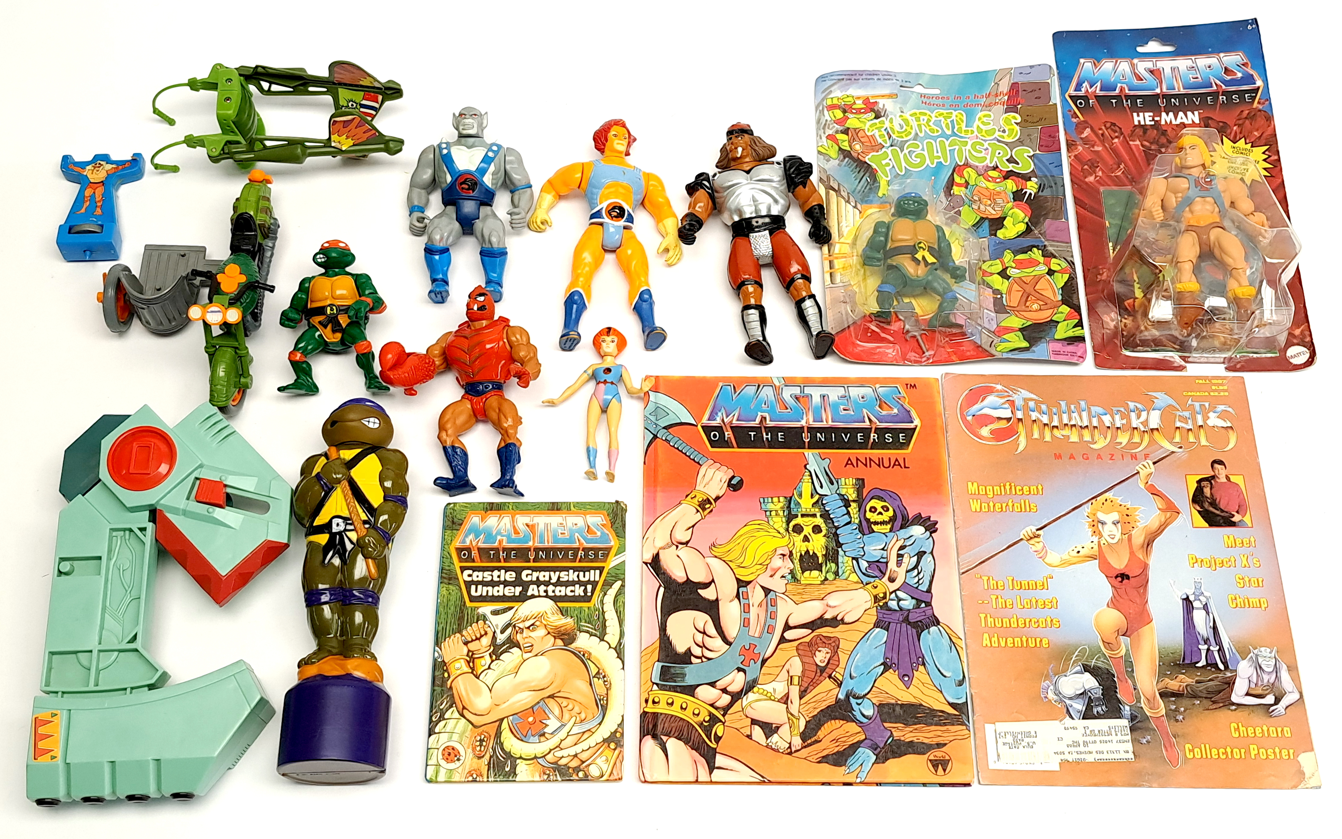 Mattel, LJN, Playmates & similar, group of action figures, books & others