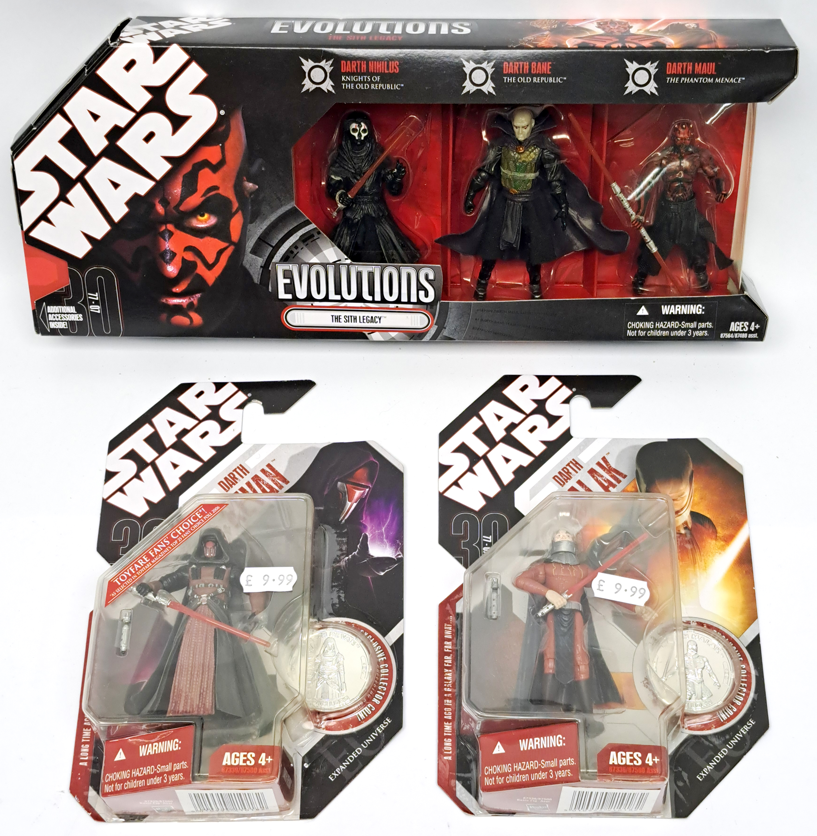 Hasbro Star Wars 30th Anniversary Evolutions Sith Legacy with Darth Malak & Darth Revan. Near min...