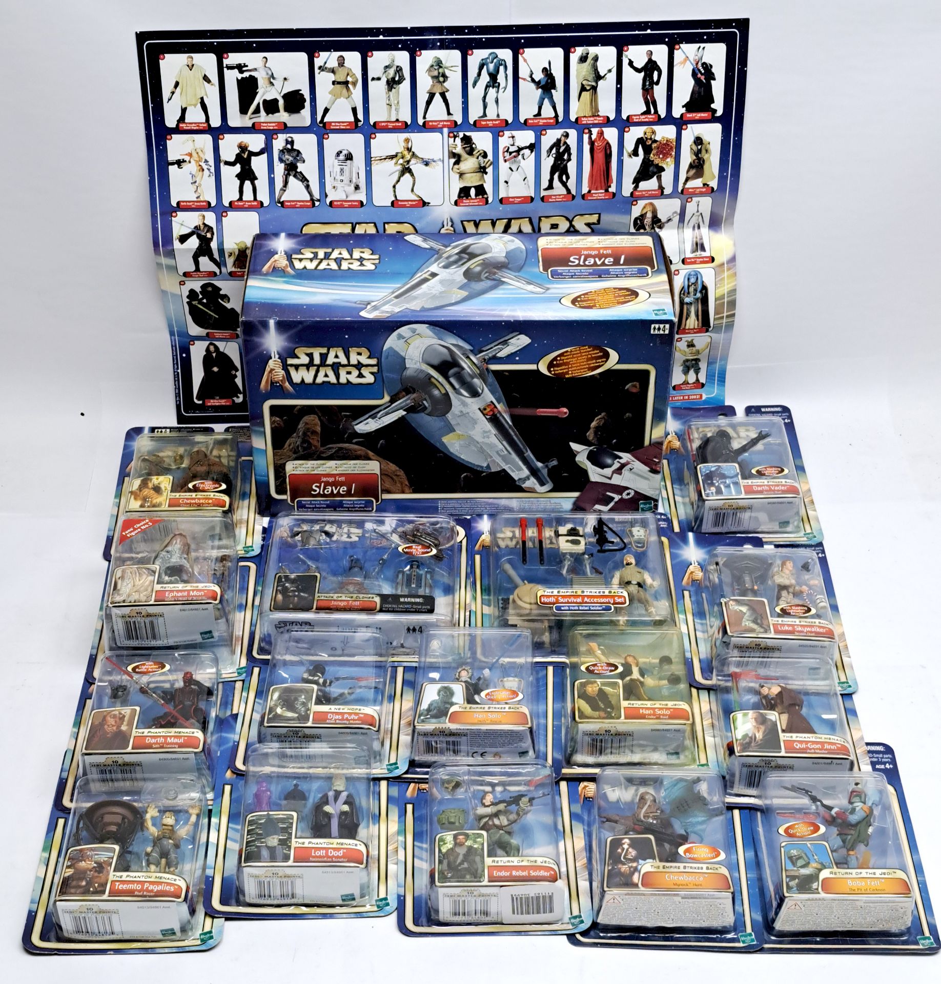 Star Wars Hasbro Saga figures sealed including Ephant Mon, Deluxe Figures and Slave 1