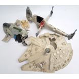 Kenner Star Wars Vintage Millennium Falcon, Slave 1, B-wing in mixed lot. Fair to good
