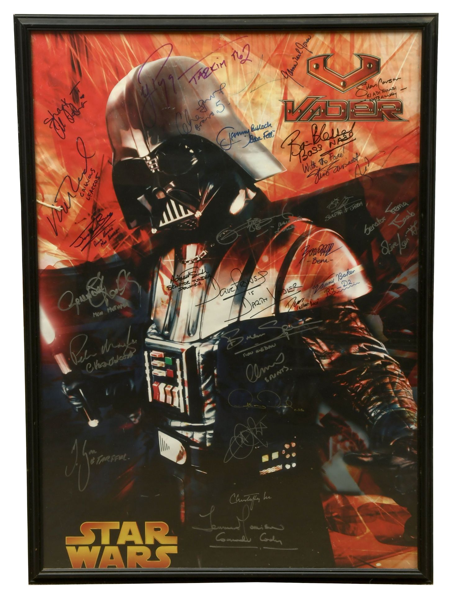 Star Wars prequel poster, signed by multiple cast members